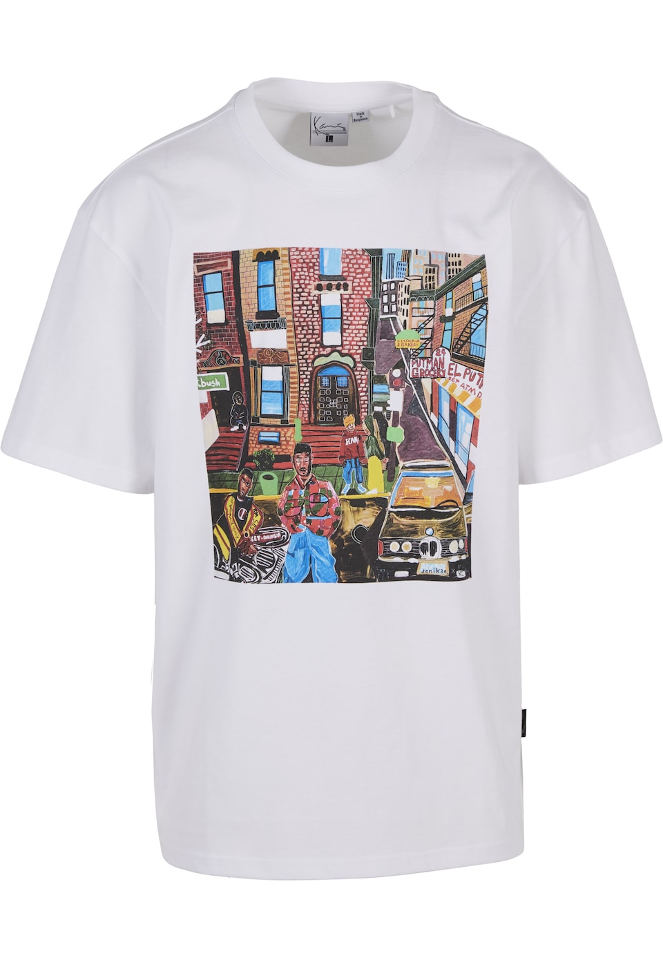 T-shirt azur / senap / mörkröd