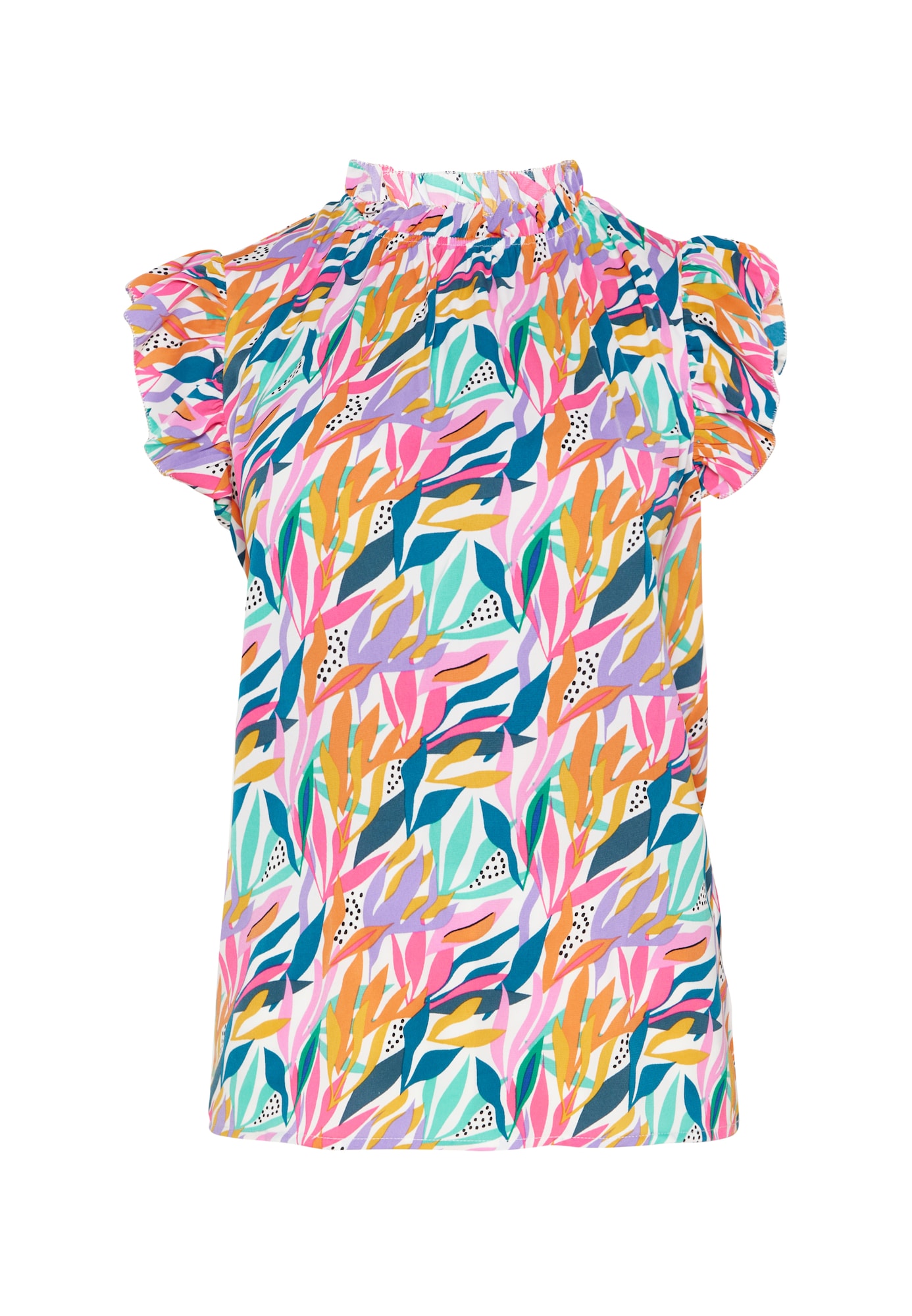 FELIPA Bluză Fashion Look  turcoaz / portocaliu / roz / alb