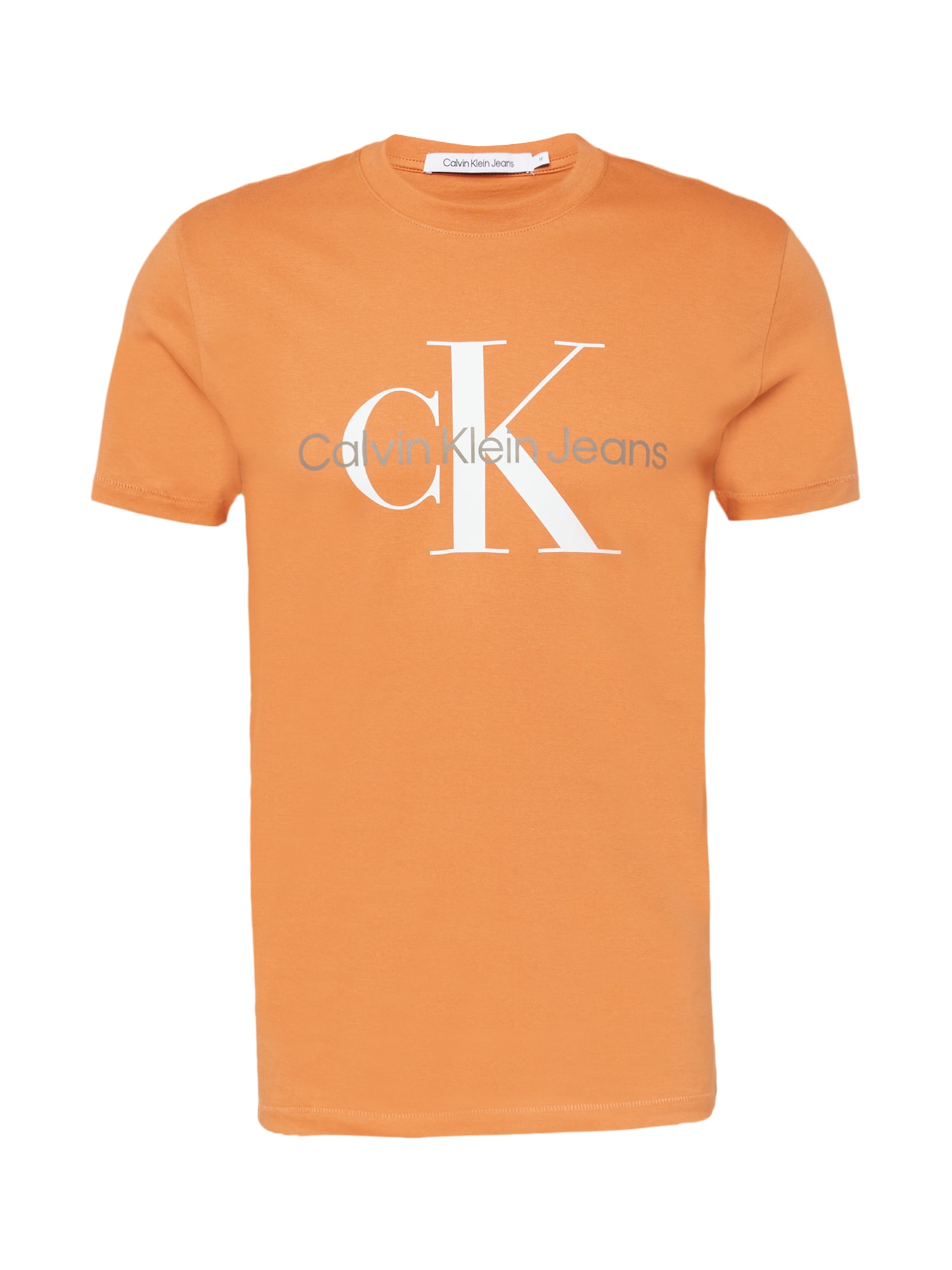 Calvin Klein Jeans Marškinėliai pilka / oranžinė / balta