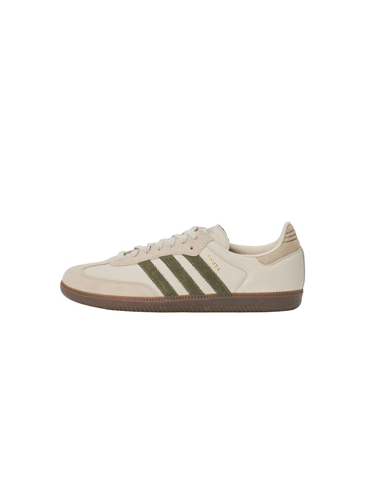ADIDAS ORIGINALS Sneaker 'SAMBA' Damen Größe 42.5/43 ecru / hellbeige / gold / oliv