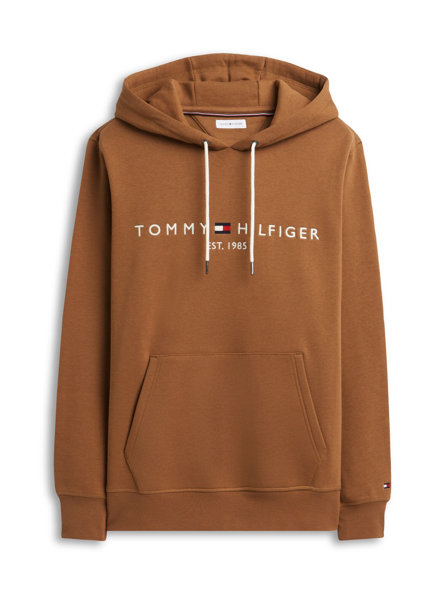 TOMMY HILFIGER Bluză de molton bleumarin / sepie / roșu / alb