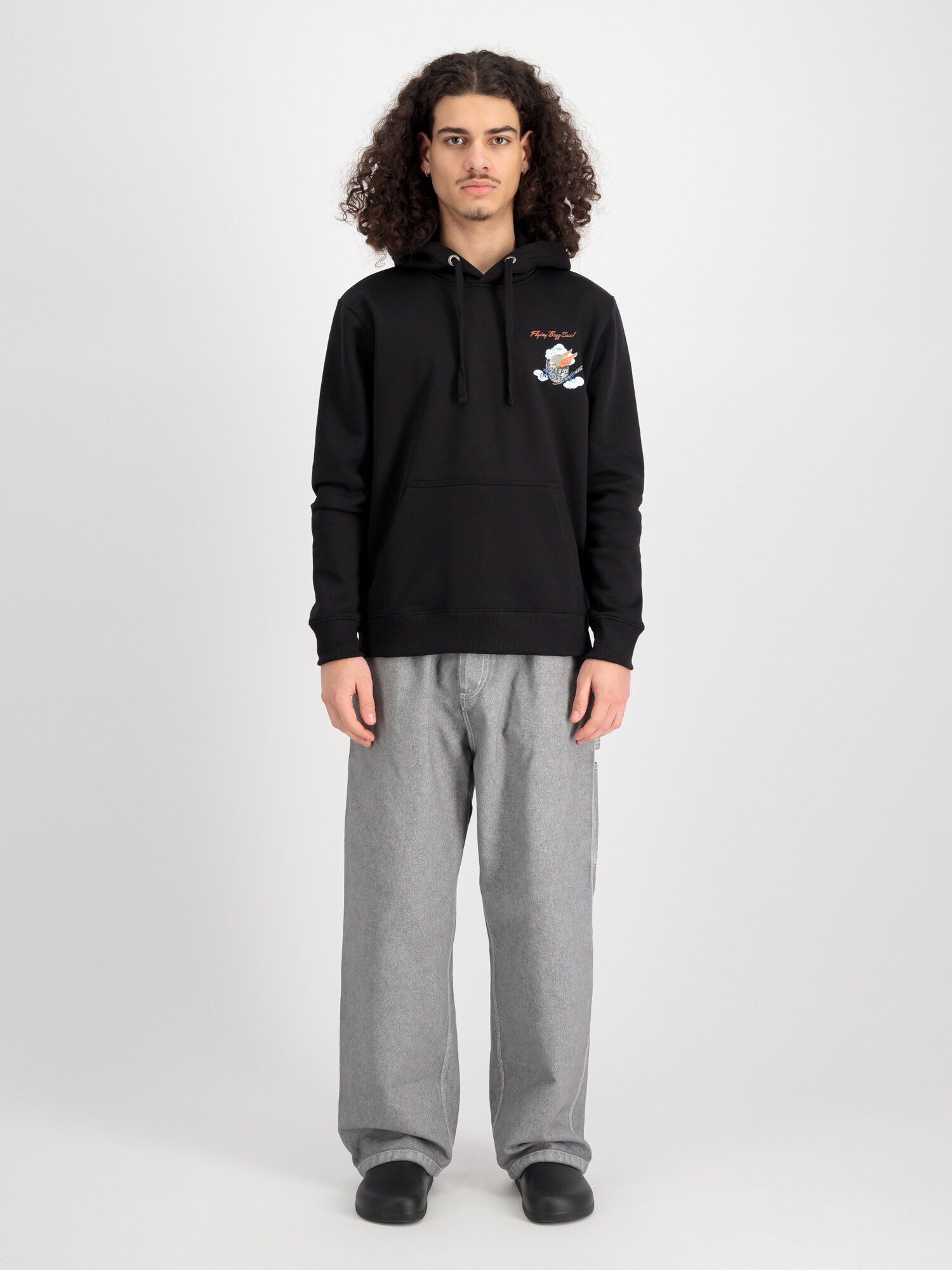 ALPHA INDUSTRIES Tréning póló 'Flying Buzz'  kék / narancs / fekete / fehér termék 2. képe