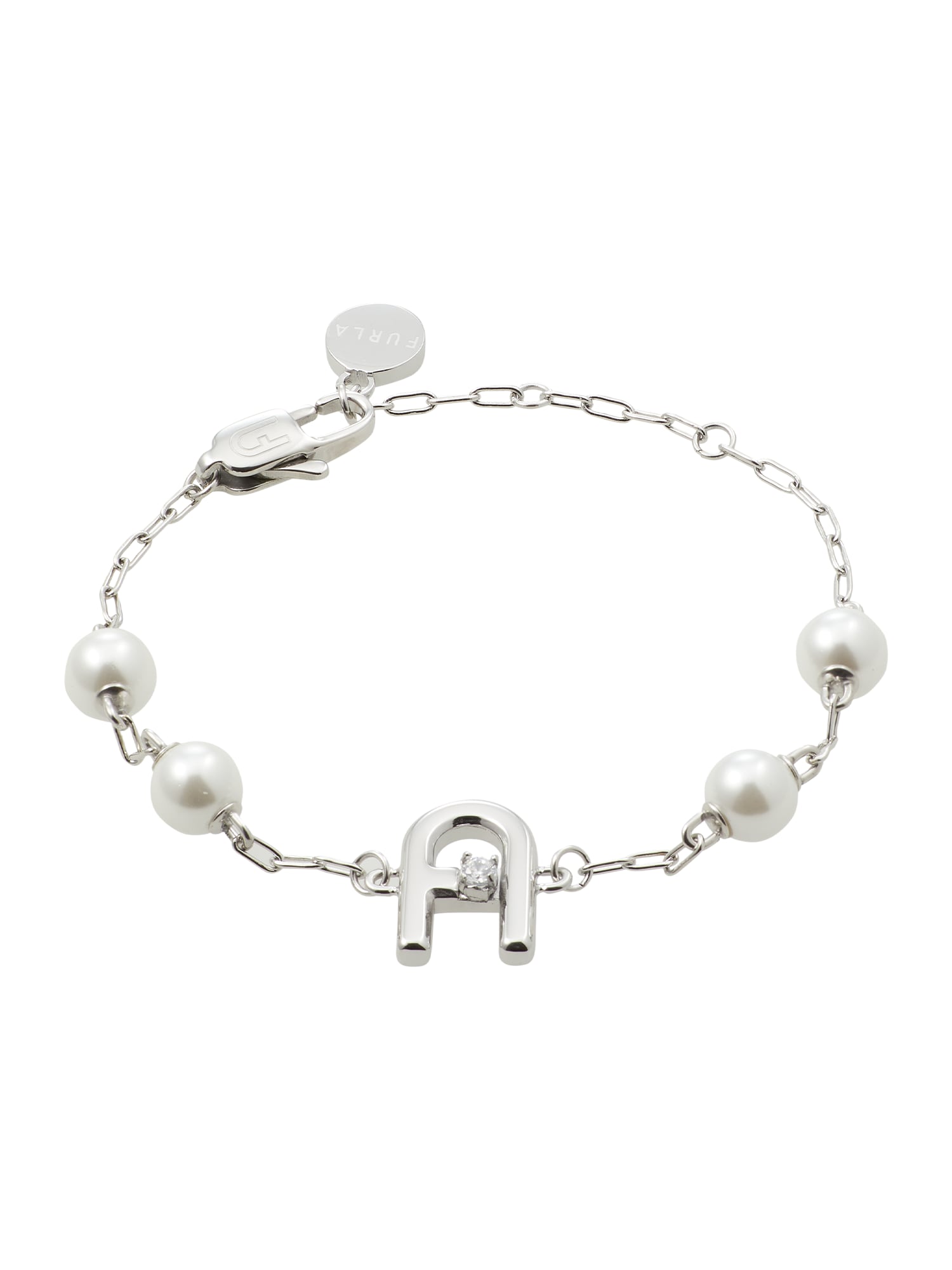 FURLA Apyrankė 'Silver Tone Bracelet w/Imitation Pearls' sidabrinė