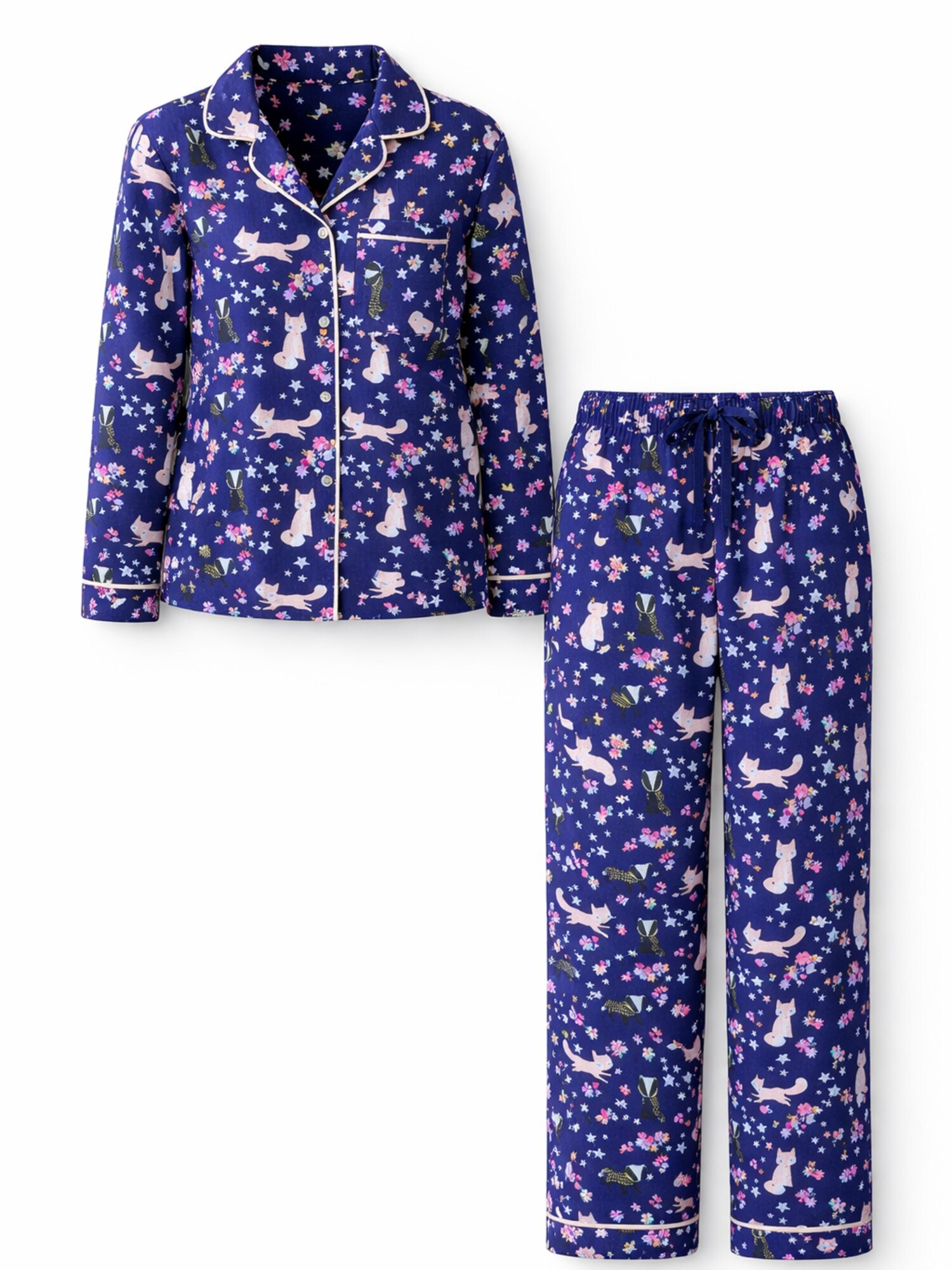 LEAFLETIC Pijama azul moteado