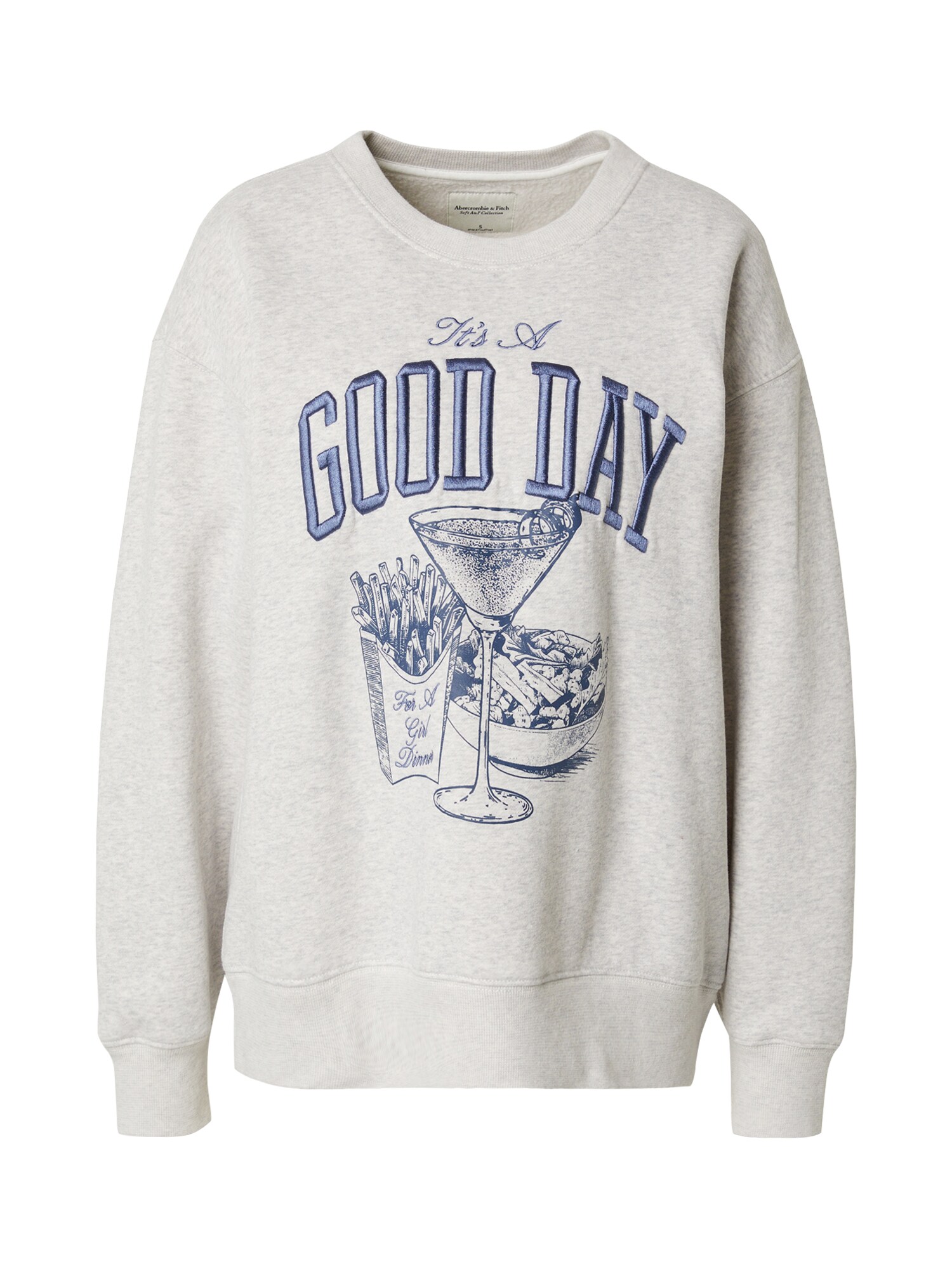 Abercrombie & Fitch Mikina  kráľovská modrá / tmavošedá