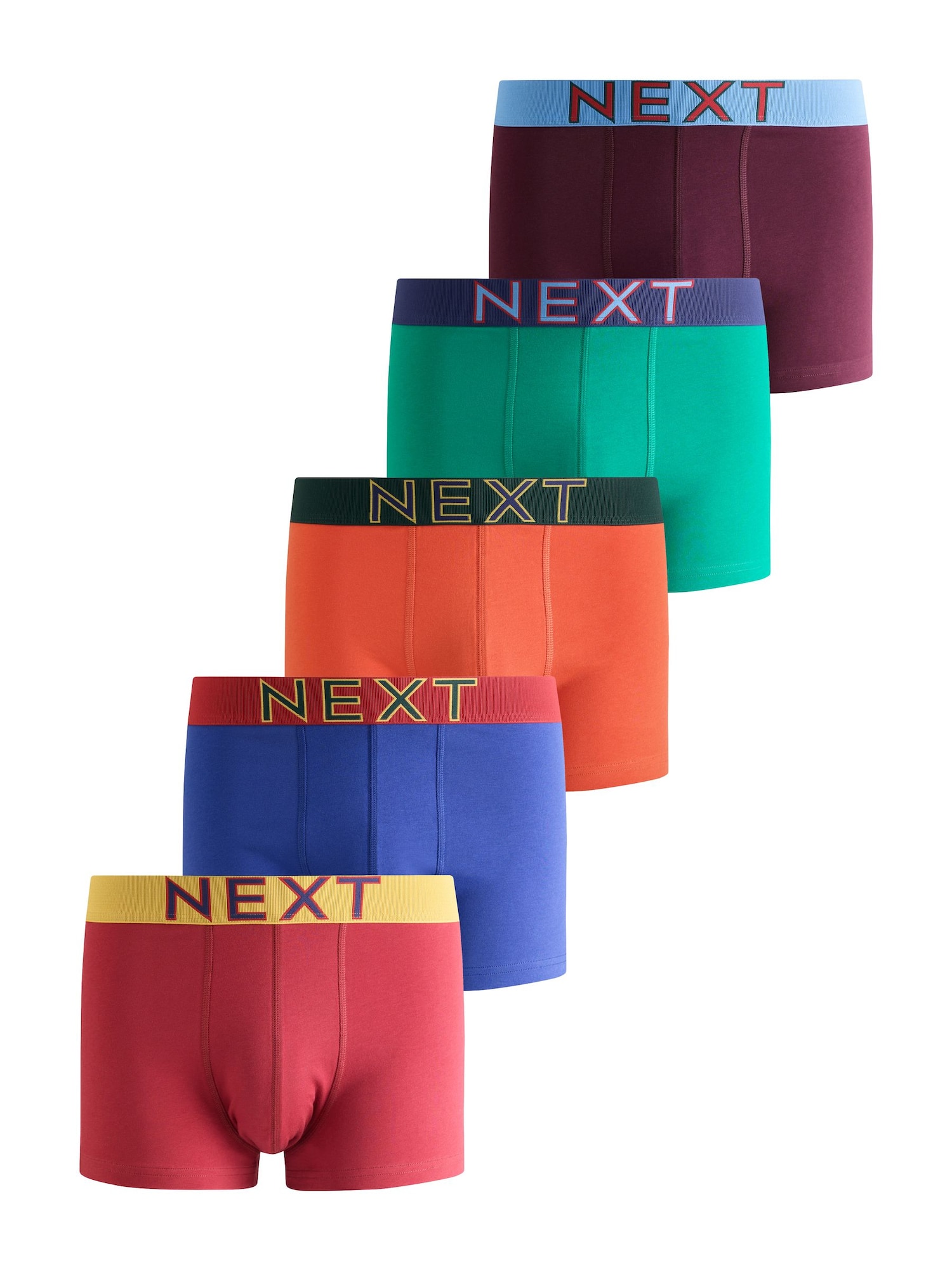 Next Boxeri albastru gențiană / verde măr / mov zmeură / portocaliu / roșu cireș