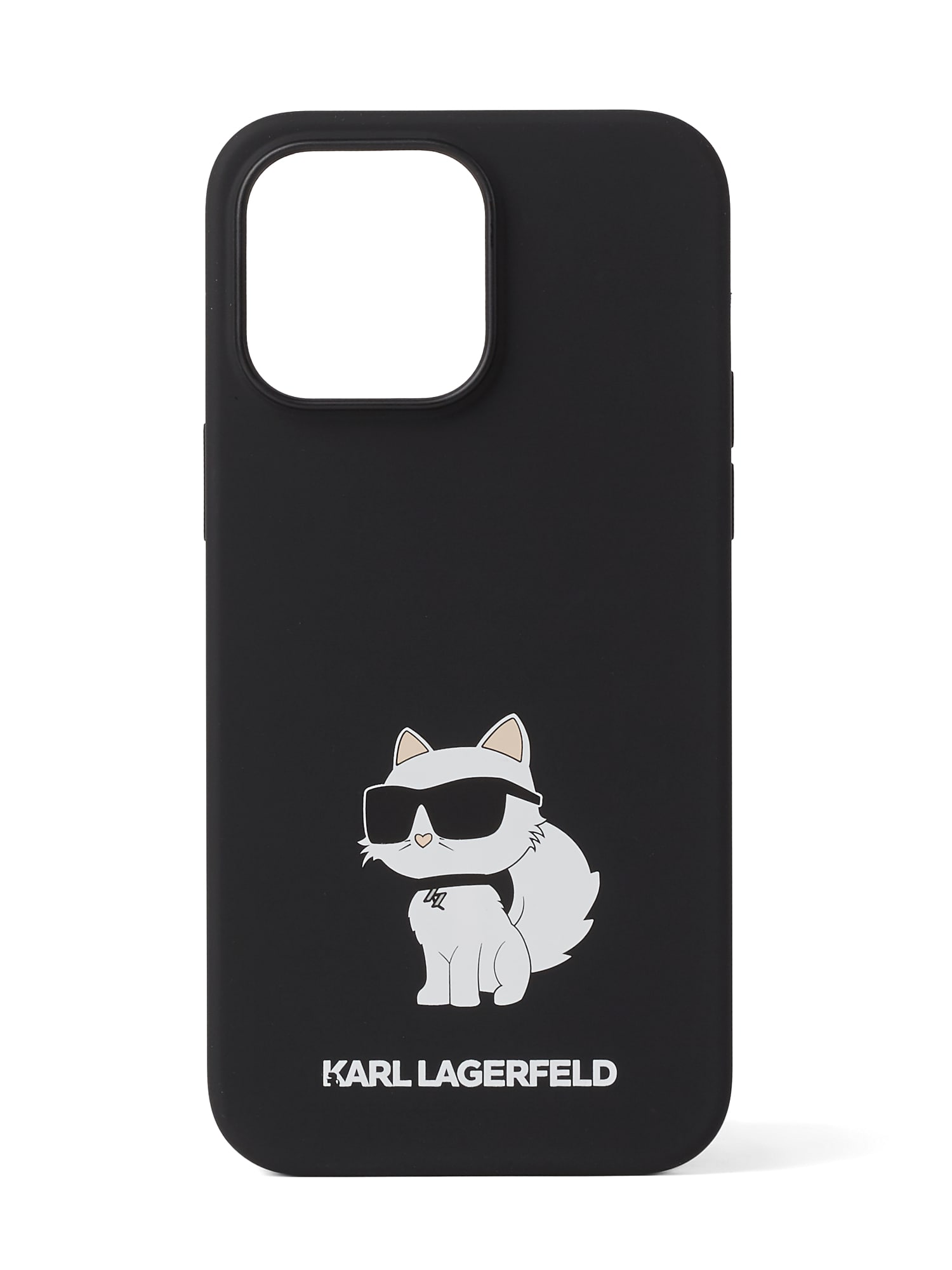 Karl Lagerfeld Išmaniojo telefono dėklas ' iPhone 14 Pro Max' juoda / balta