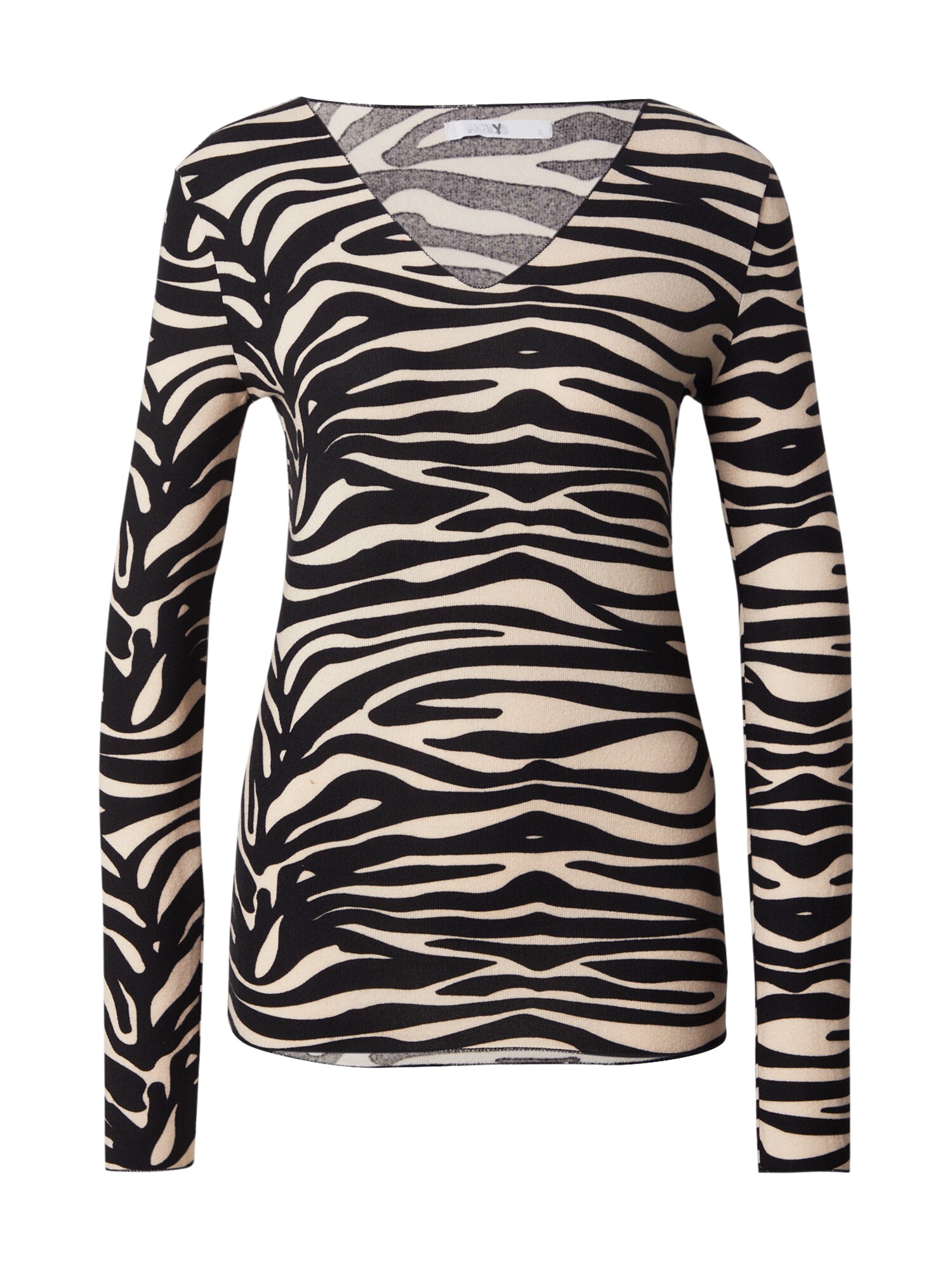Hailys Tricou 'Zi44na'  bej deschis / negru
