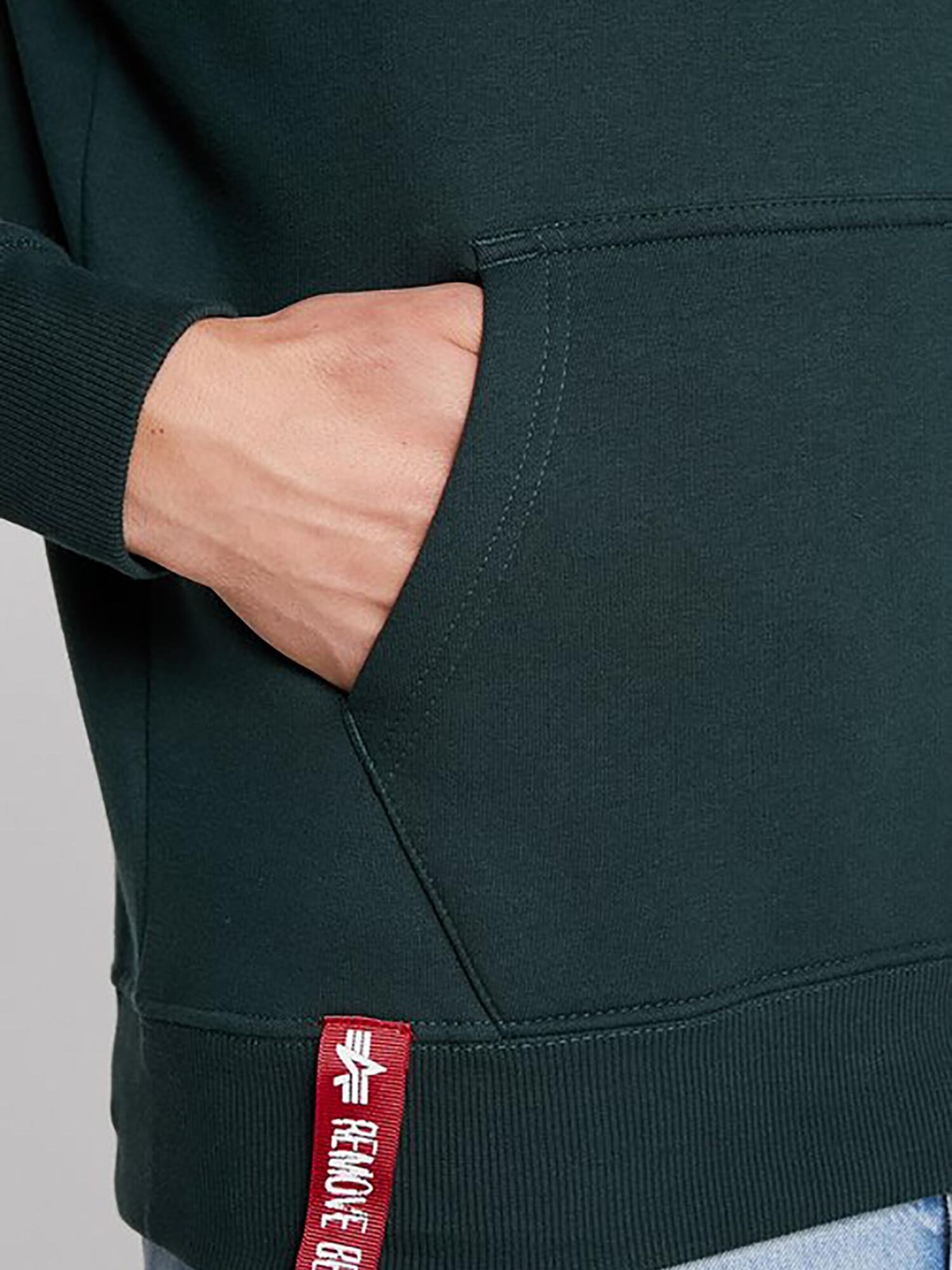 ALPHA INDUSTRIES Sudadera  verde oscuro / naranja – imagen 4