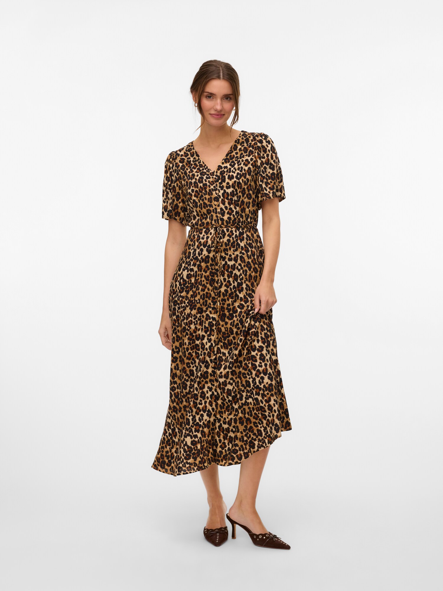 VERO MODA Ruha 'VMAlba'  ekrü / barna / karamell / fekete termék 2. képe