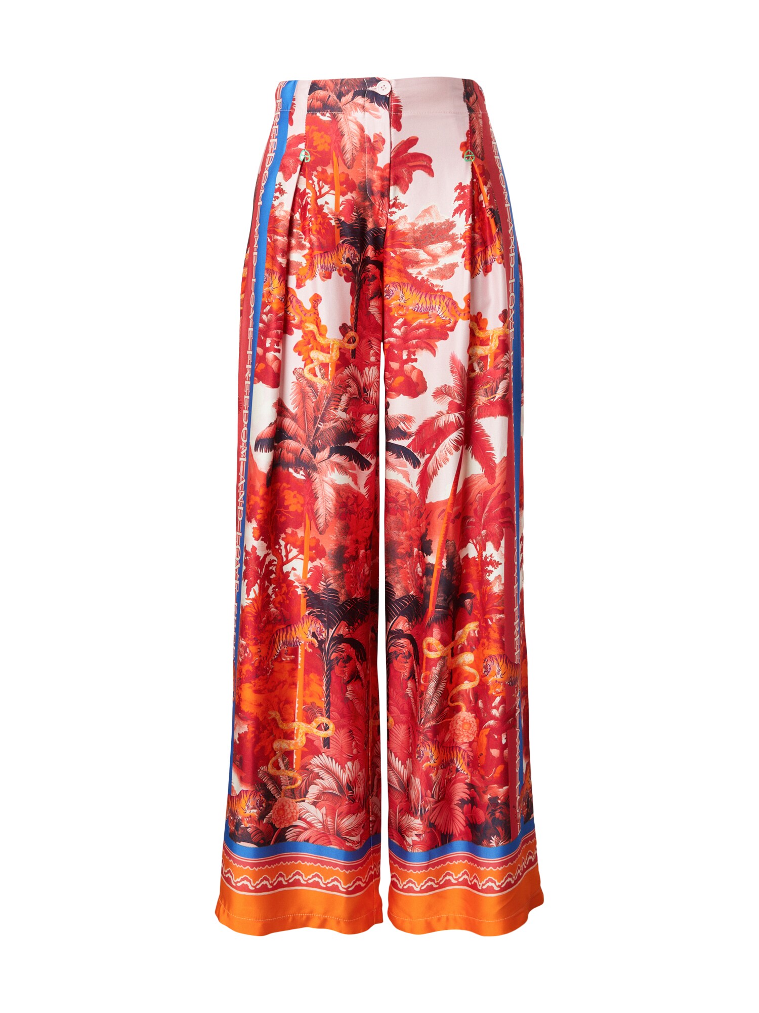 miss goodlife Pantaloni cutați 'Secret Jungle'  albastru regal / portocaliu / roz / roșu