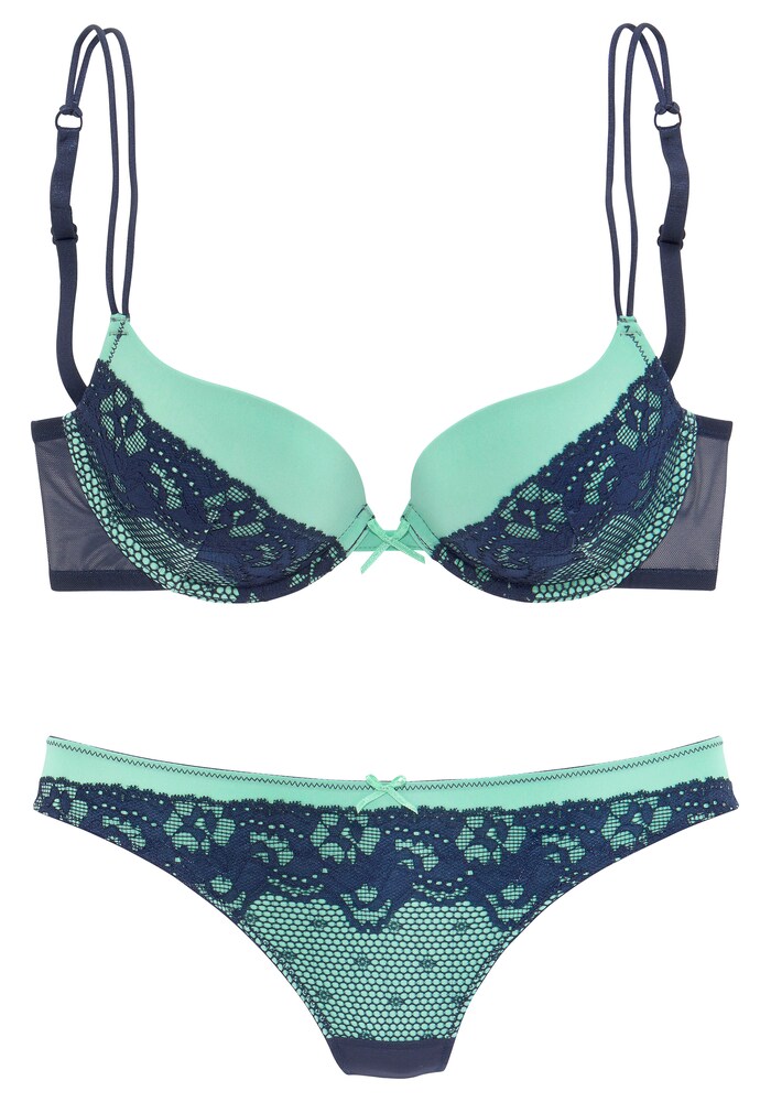 MELROSE Wäsche-Sets Damen Größe 75 navy / grün