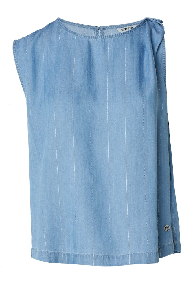 Salsa Jeans Bluse Damen Größe S hellblau / silber