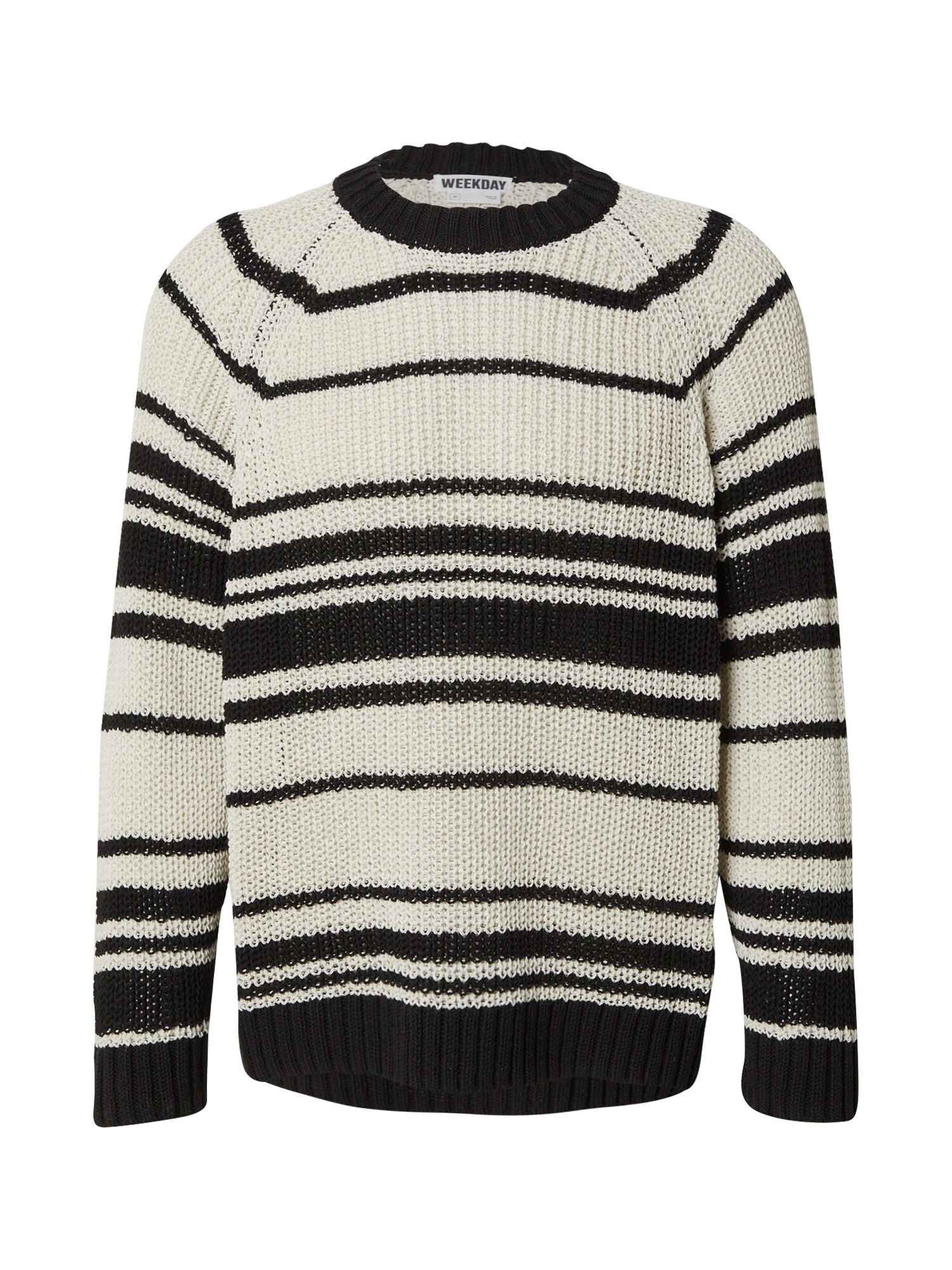WEEKDAY Pulover  ecru / negru