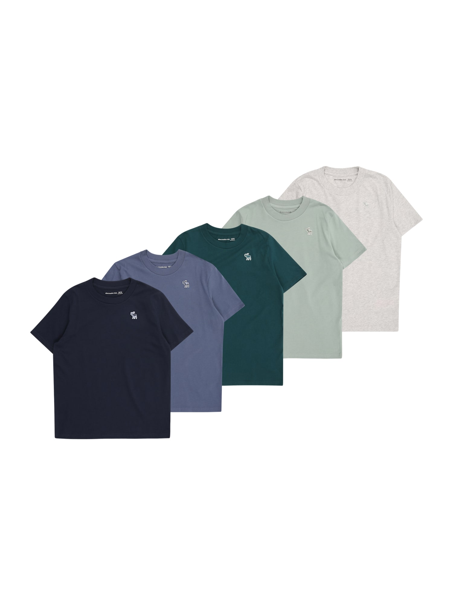Abercrombie & Fitch Tricou  bleumarin / safir / gri deschis / verde mentă