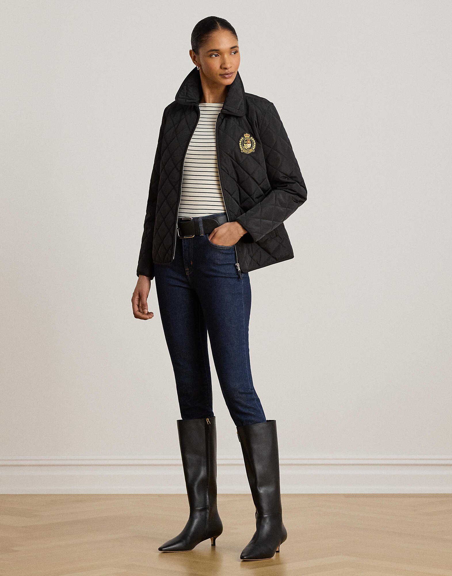 Lauren Ralph Lauren Chaqueta de entretiempo  dorado / rojo oscuro / negro / blanco – imagen 4