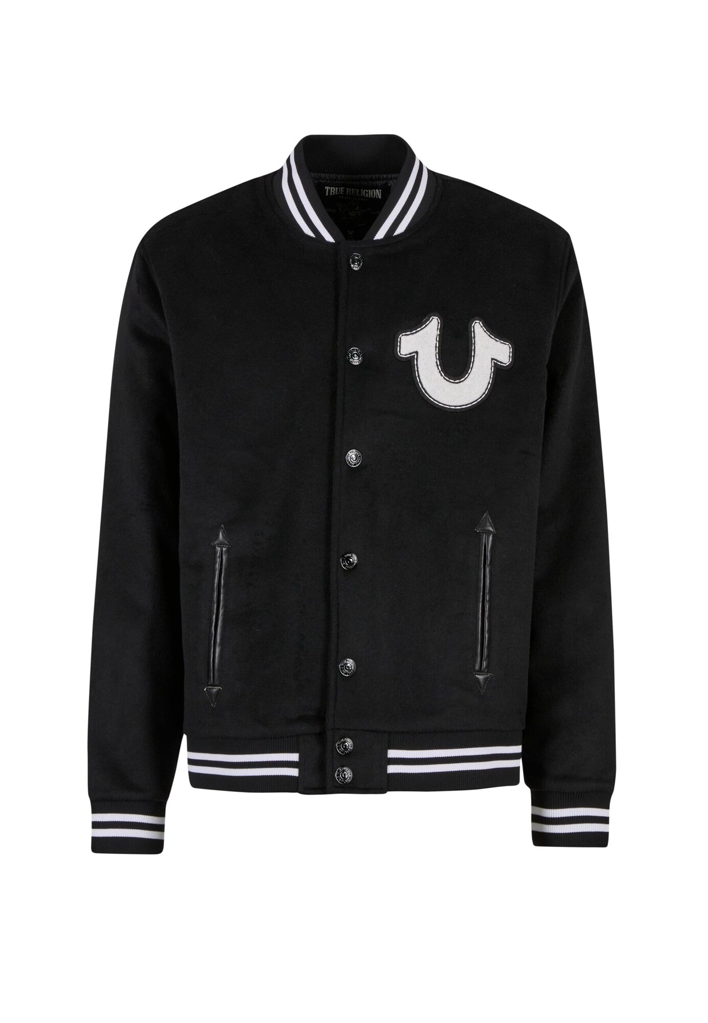 True Religion Giacca di mezza stagione  nero / bianco
