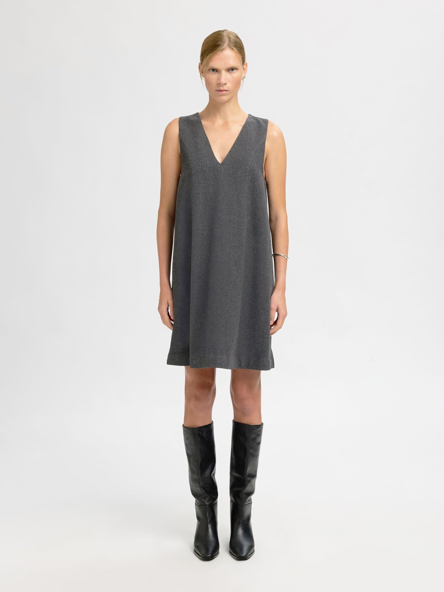 SELECTED Vestido  gris moteado