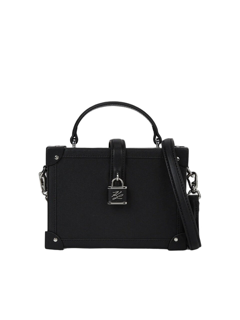 Handväska 'Karl Lagerfeld Sac à main avec cadenas K/Autograph Noir/ Nickel'
