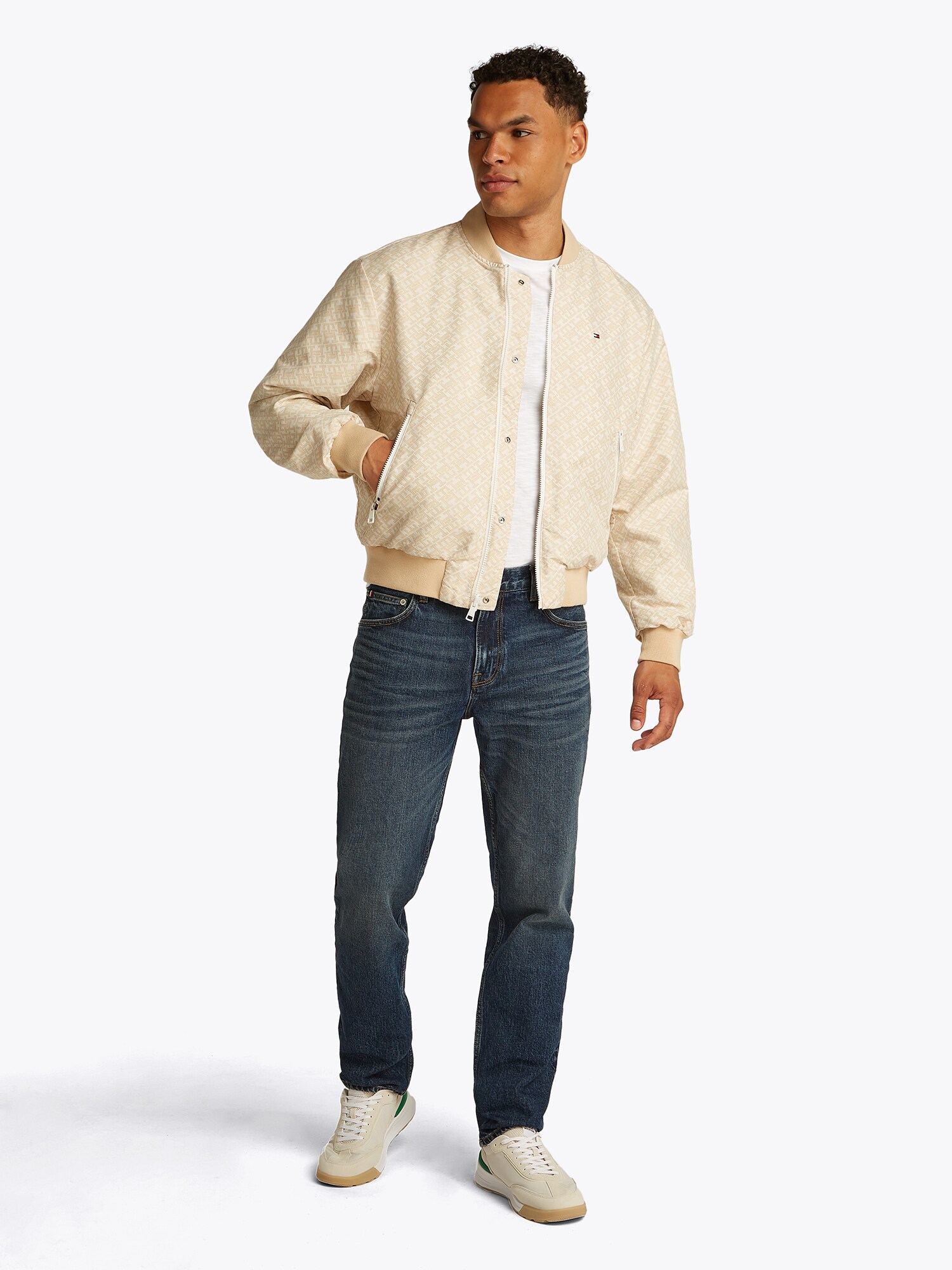 TOMMY HILFIGER Átmeneti dzseki  khaki / fehér termék 2. képe