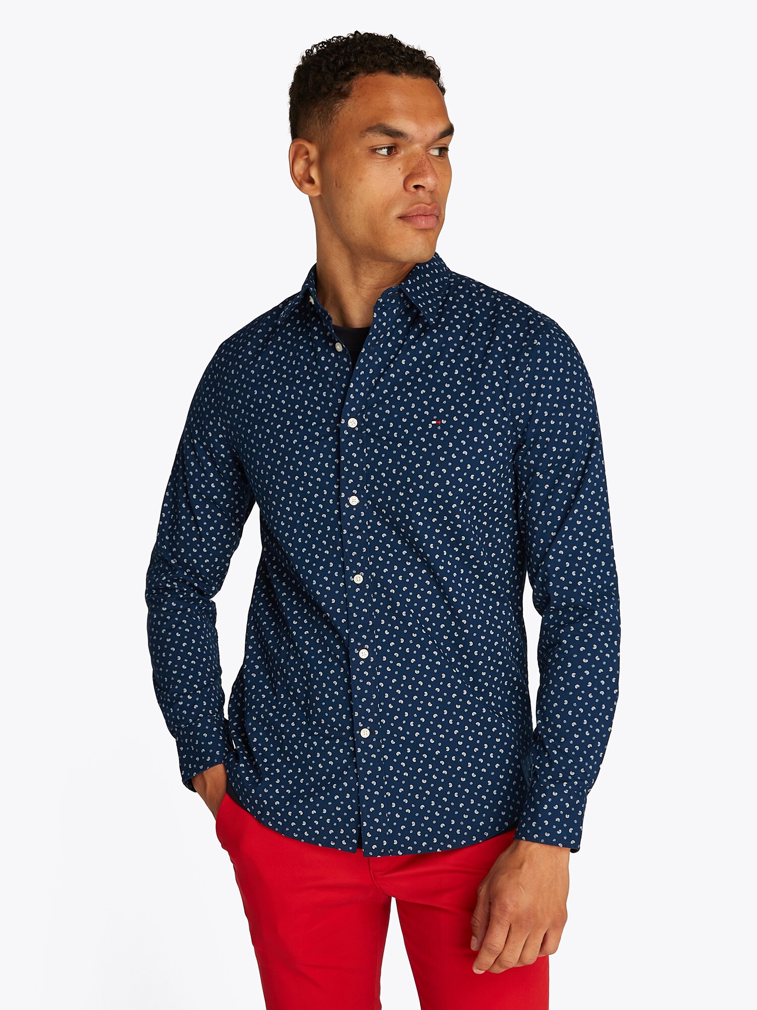 TOMMY HILFIGER Ing  éjkék / fehér termék 2. képe