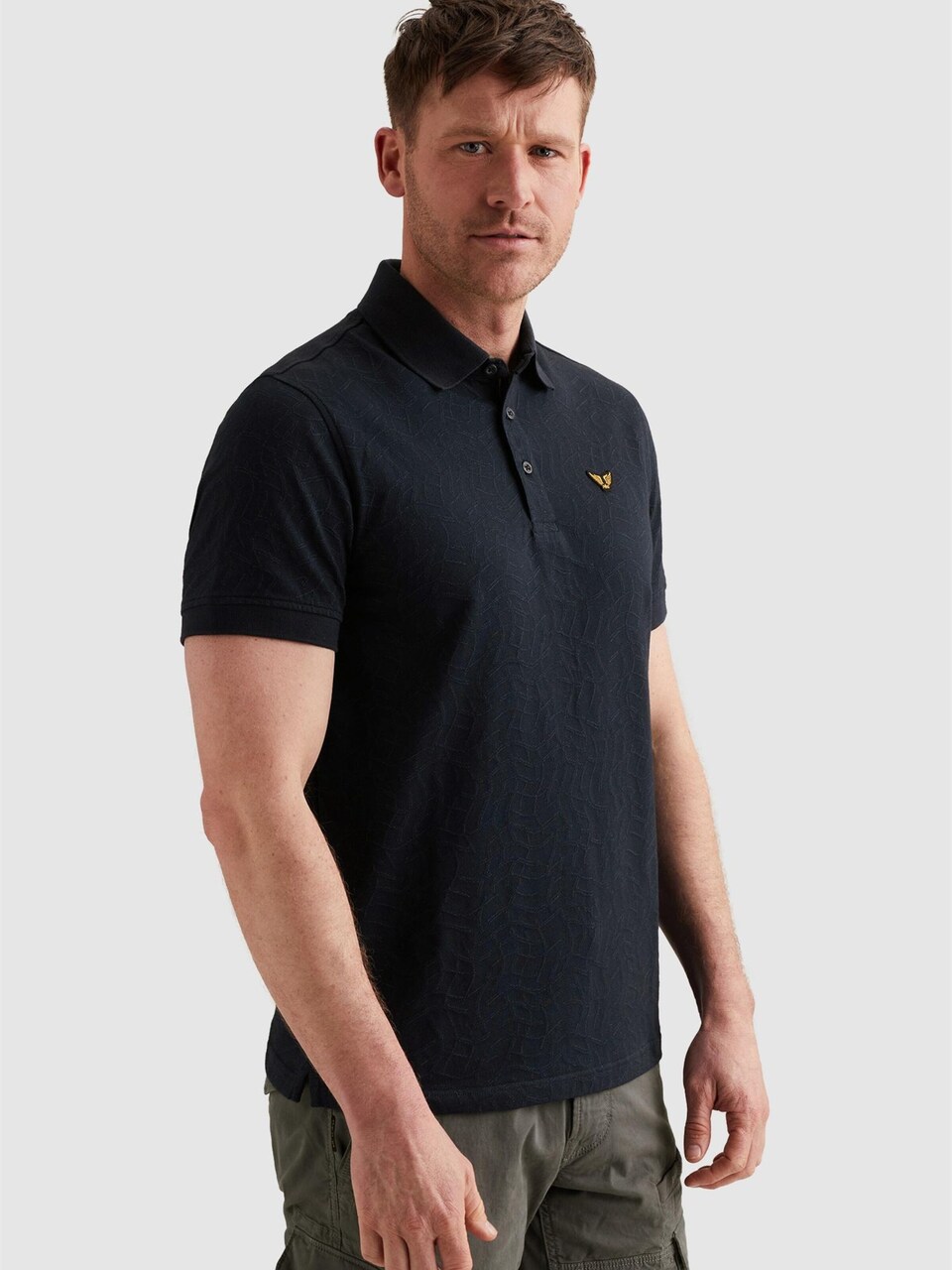 T-shirt 'Polo shirt in jersey with allover jacquard pattern'