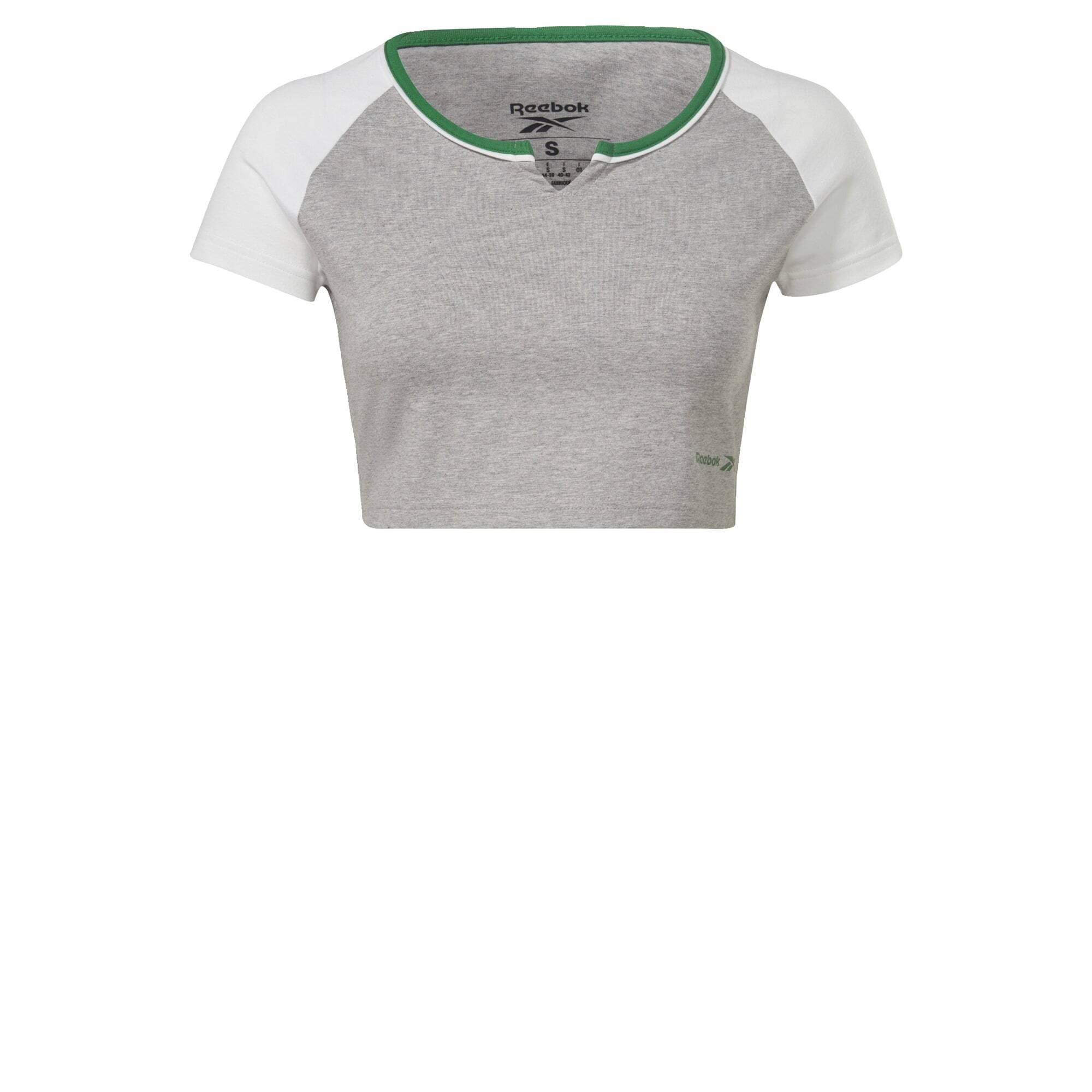 Reebok Sport Funkčné tričko  sivá melírovaná / zelená / biela ako vlna