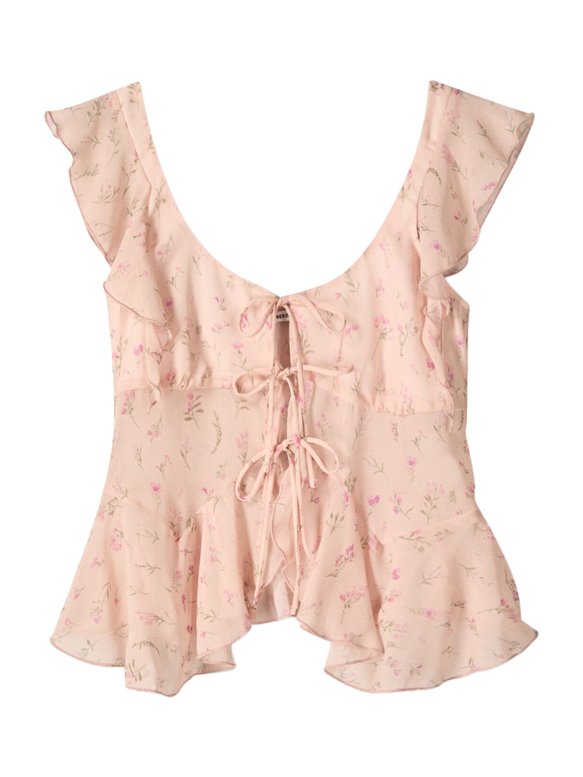 Bershka Blus oliv / rosa dam