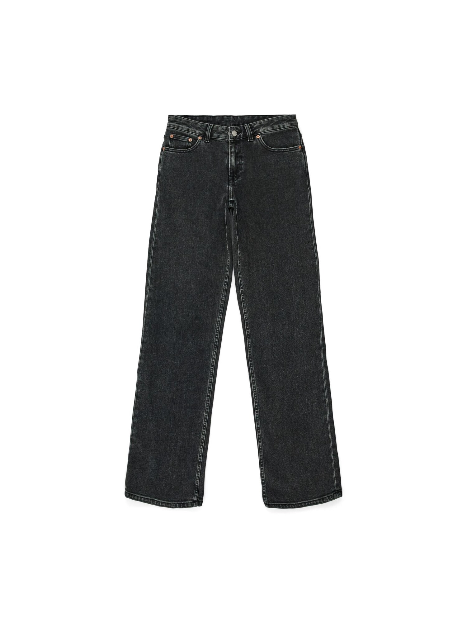 Dr. Denim Jeans 'Addy Mid Straight'  zwart gemêleerd