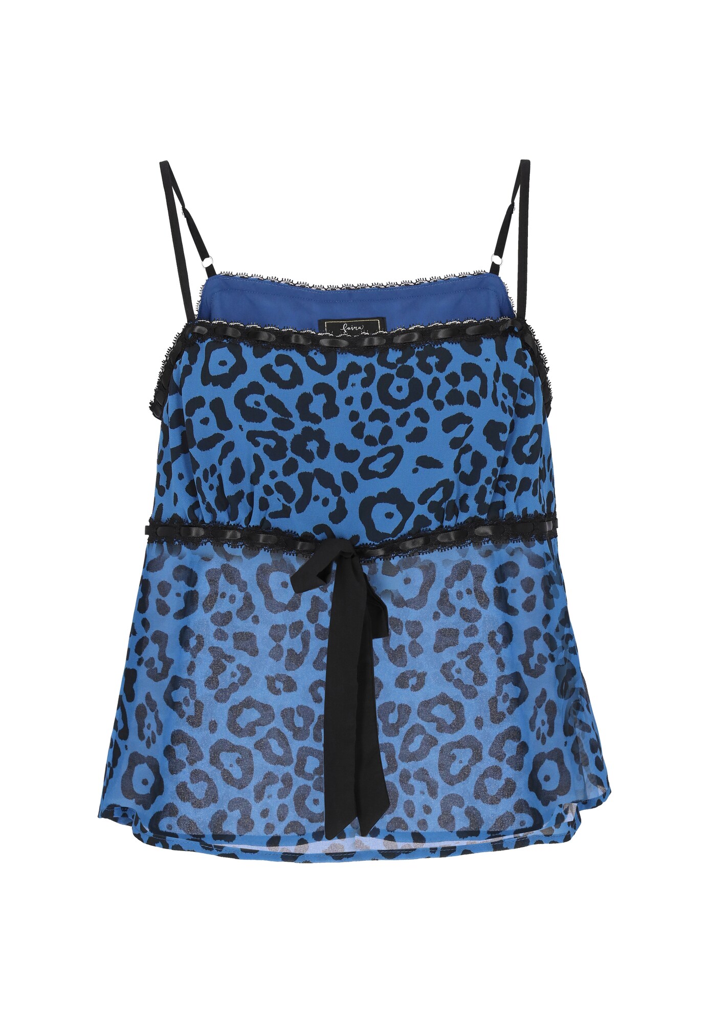 faina Top 'Festive'  azul / negro