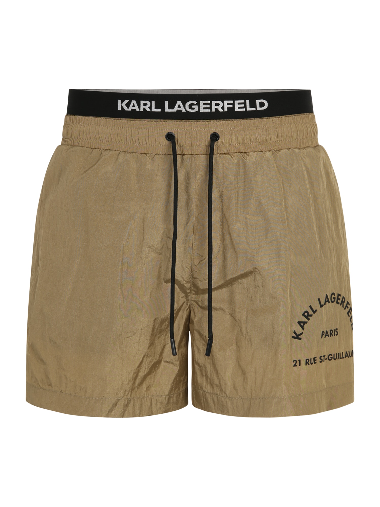 Karl Lagerfeld Kratke kopalne hlače  kaki / črna / bela