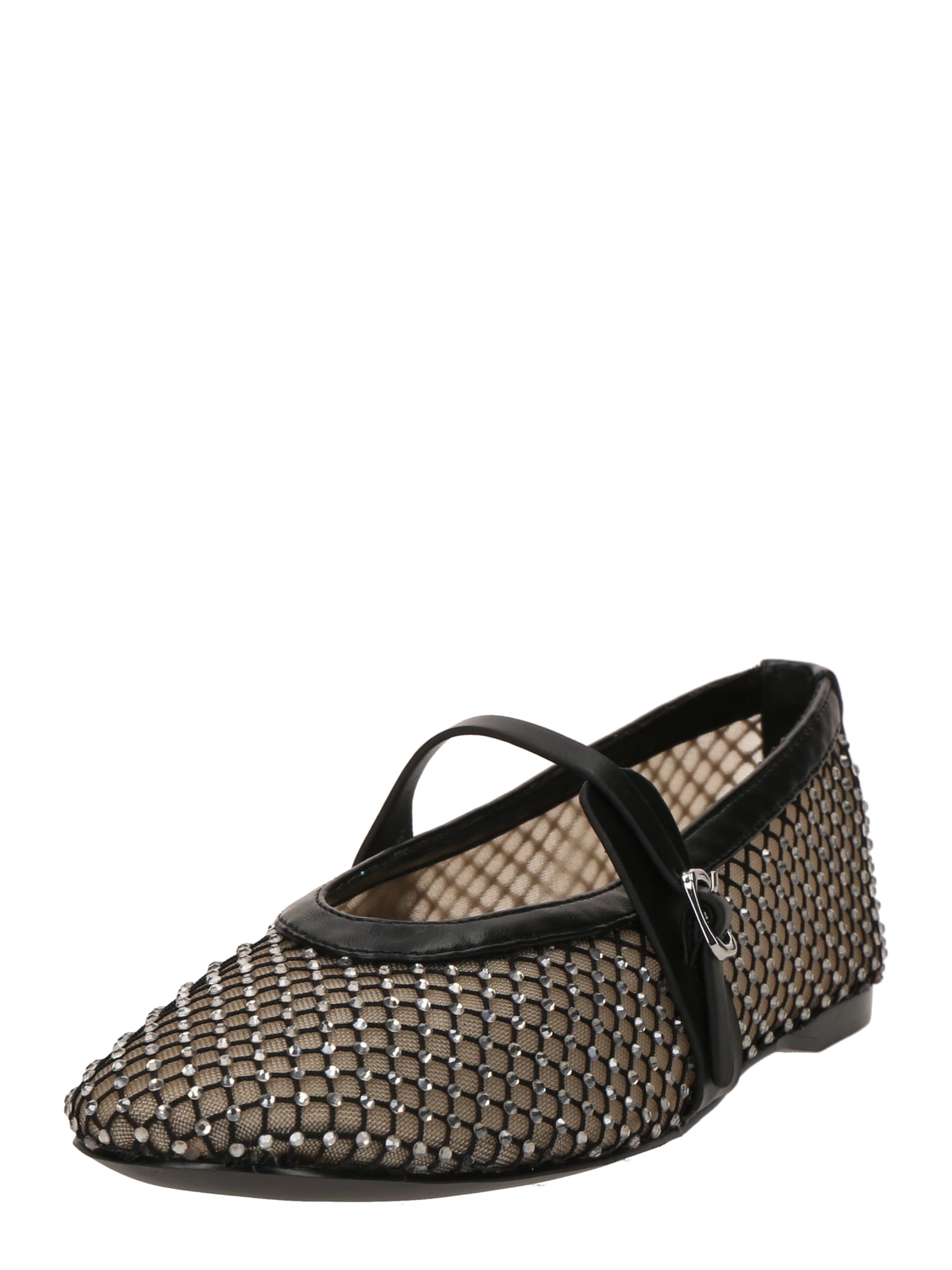 STEVE MADDEN Balerini cu curea glezna Rejoice  bej / negru / transparent
