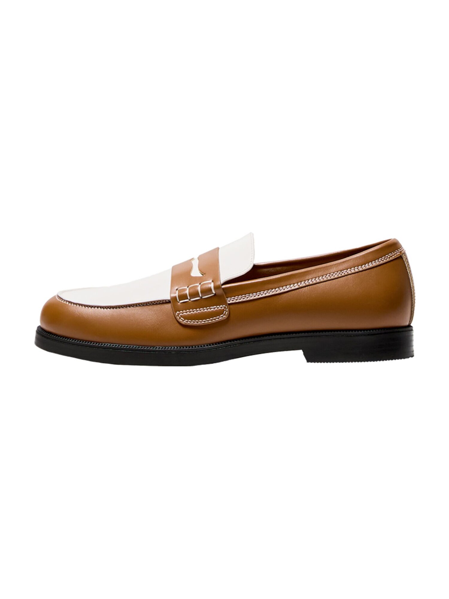 Bershka Házicipő  dohánybarna / fehér termék 2. képe