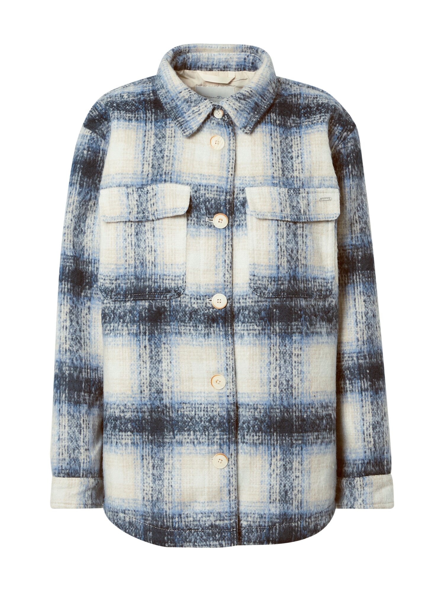TOM TAILOR DENIM Demisezoninė striukė  smėlio / mėlyna