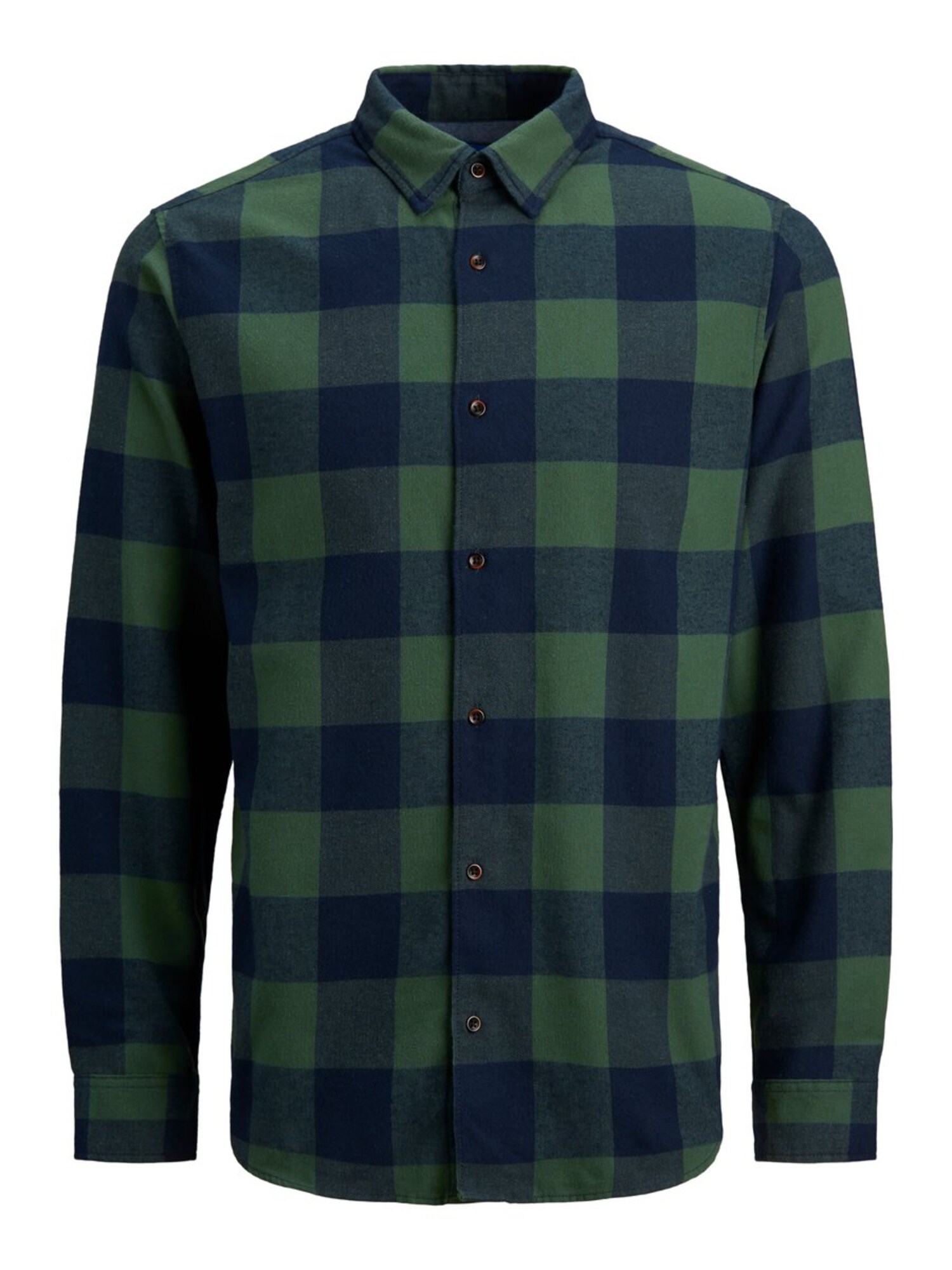 JACK & JONES Dalykiniai marškiniai  tamsiai žalia / oranžinė / tamsiai mėlyna