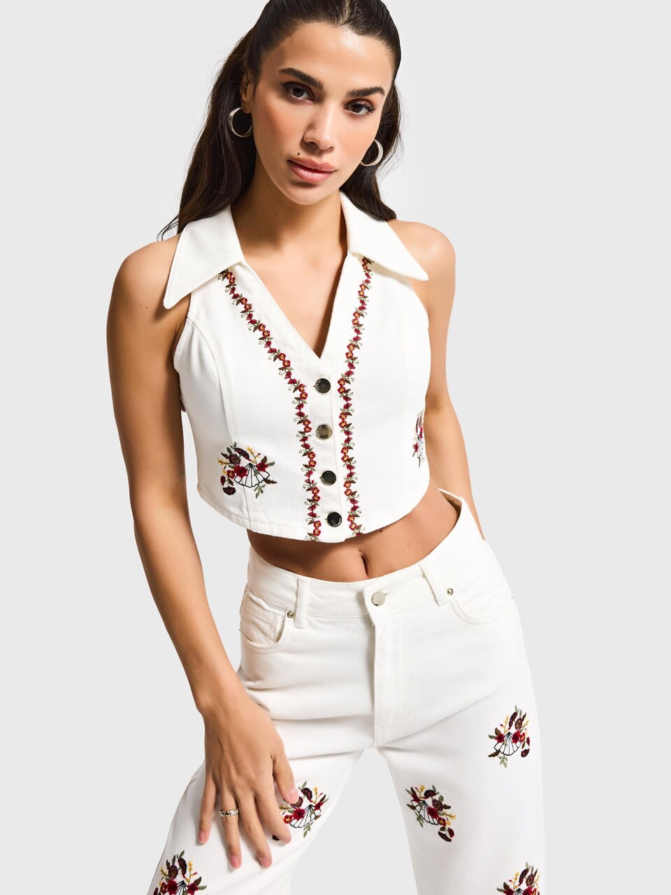 Väst 'CROPPED DENIM WAISTCOAT'