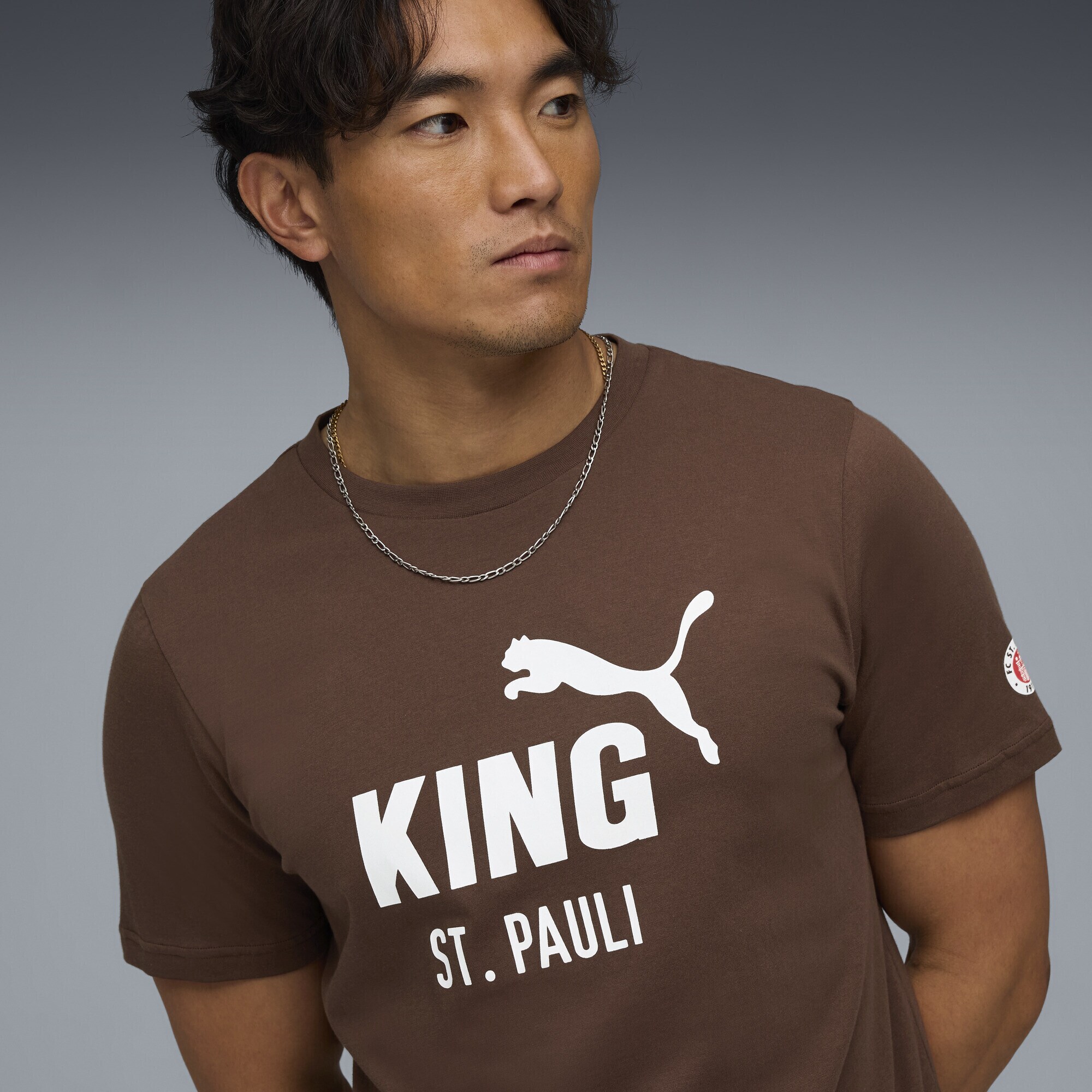 PUMA Funkčné tričko 'FC St. Pauli King' tmavohnedá / biela (obrázok 3)