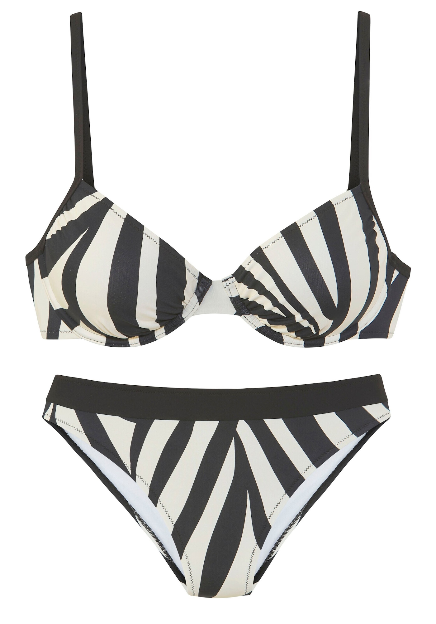 FRENCH CONNECTION Costum de baie două piese  negru / alb