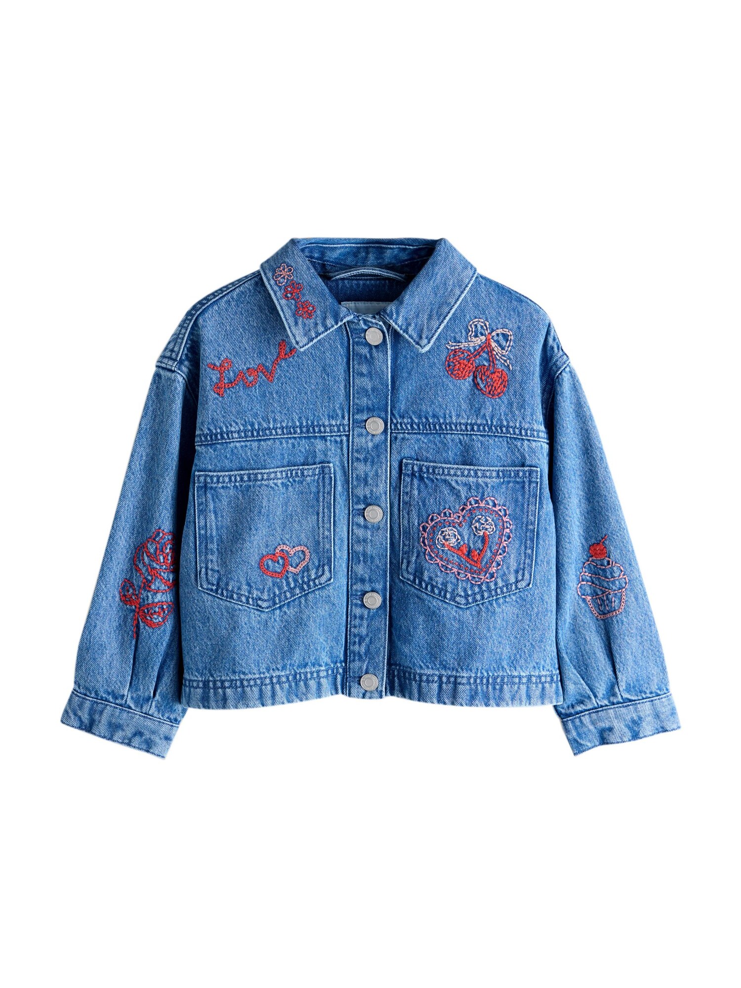 Next Geacă de primăvară-toamnă  albastru / roz deschis / roșu