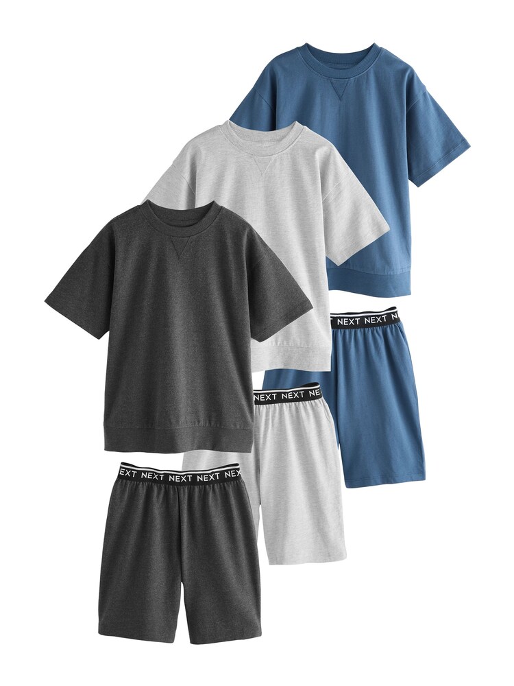 Next Schlafanzug Jungen Größe 164 navy / anthrazit / hellgrau / schwarz