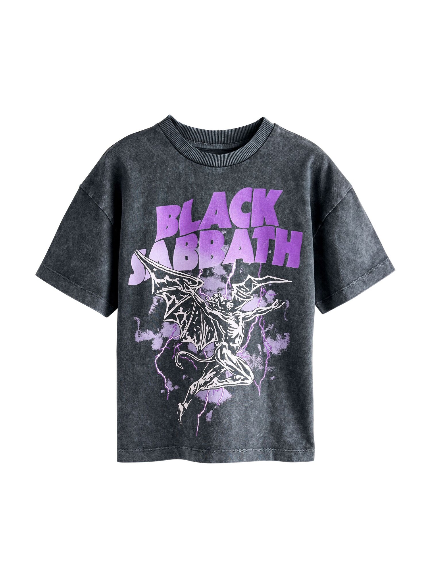 Next Tricou  lila / negru / alb