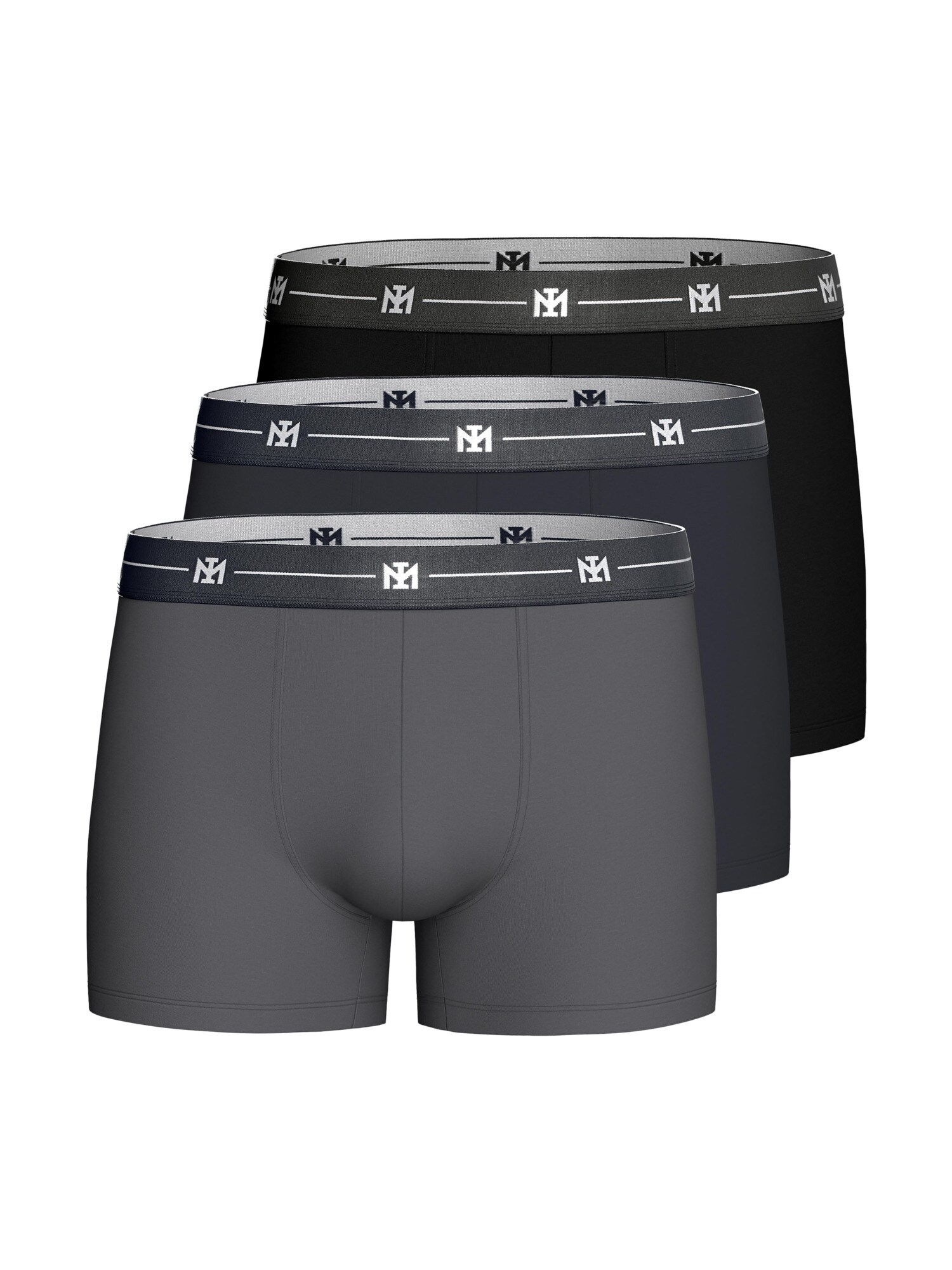 IMPETUS Calzoncillo boxer ' IM1221P09P3 ' gris oscuro / negro / blanco