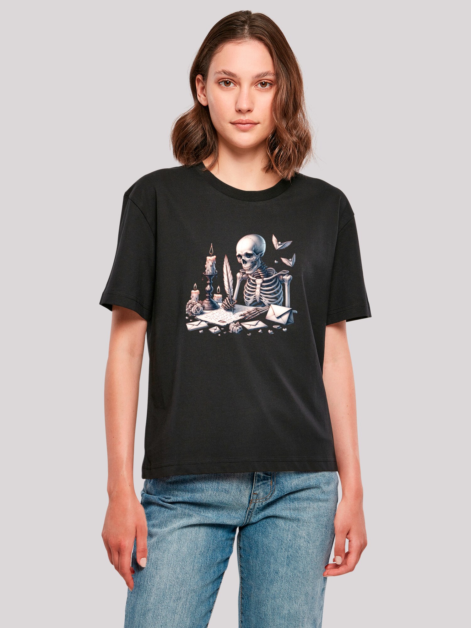 Thumbnail - F4NT4STIC Shirt Skelett Liebesbrief Valentinstag