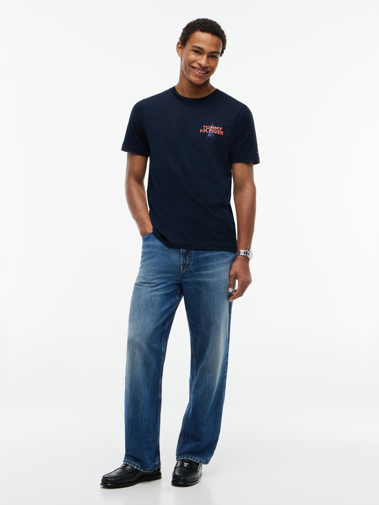 TOMMY HILFIGER Camiseta 'EMPIRE'  navy / naranja oscuro – imagen 4