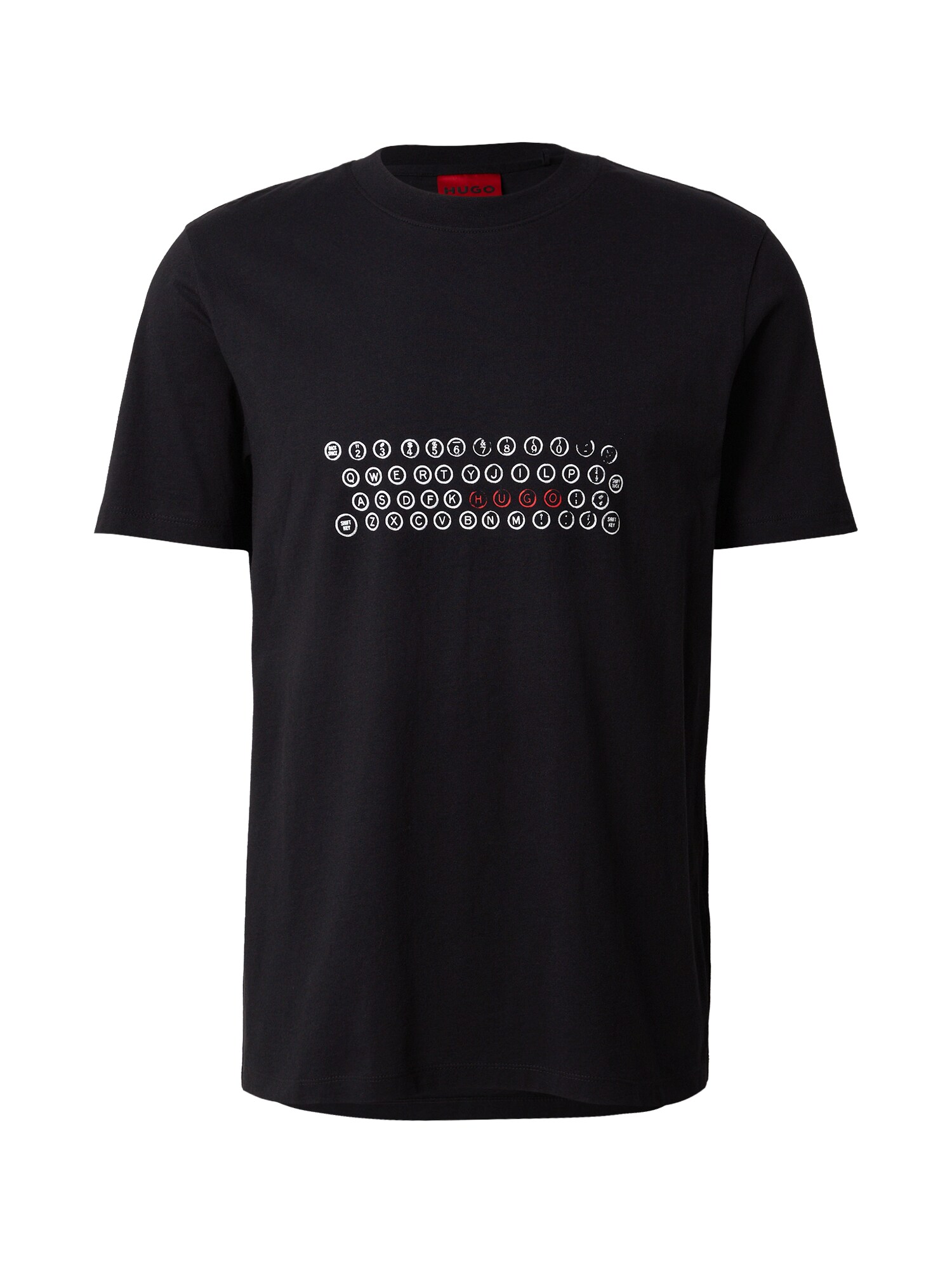 HUGO Tricou Deyss  roșu / negru / alb