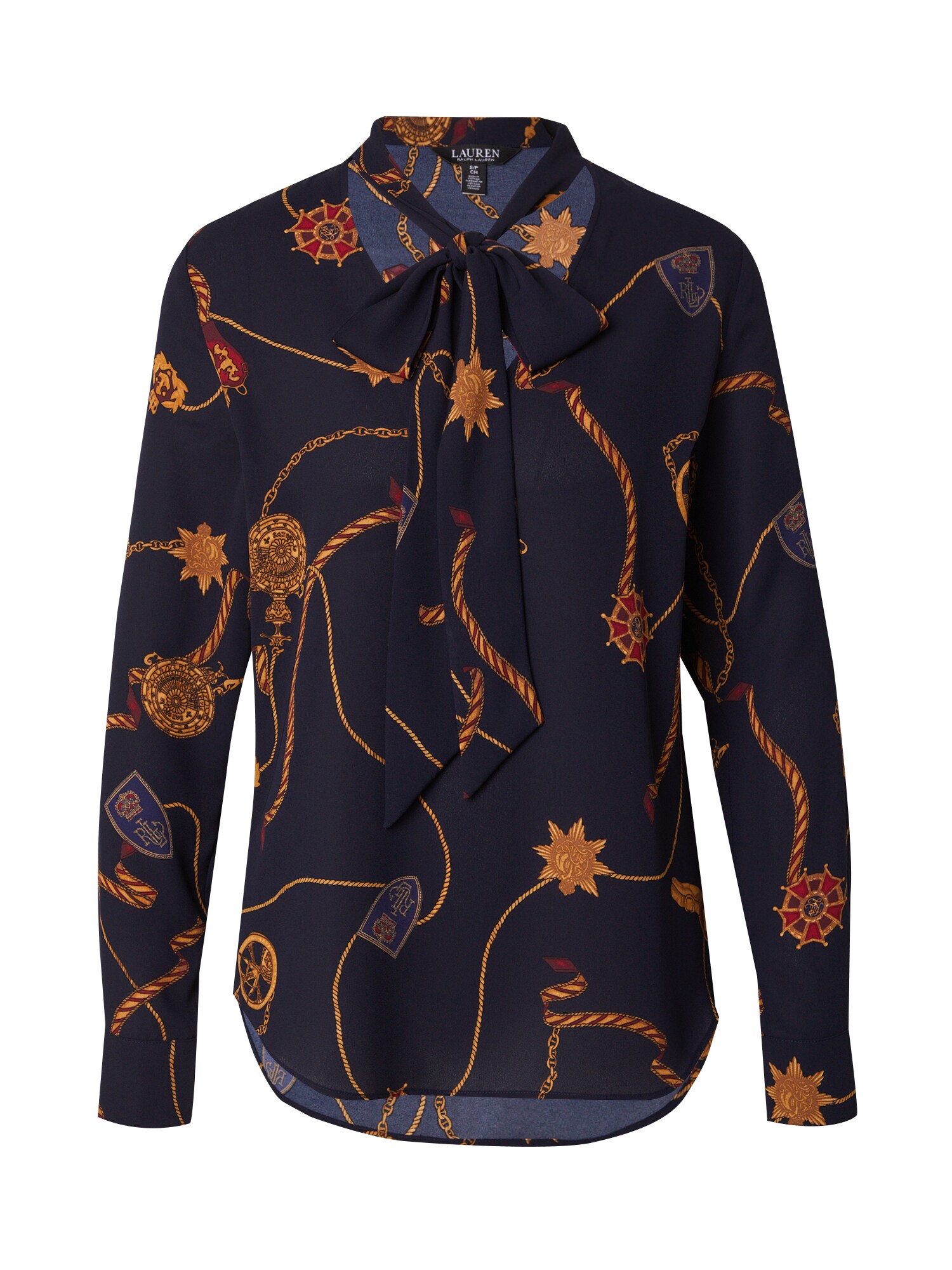 Lauren Ralph Lauren Blúz 'YILVRAY'  tengerészkék / barna / aranysárga / burgundi vörös akciós termékkép 1