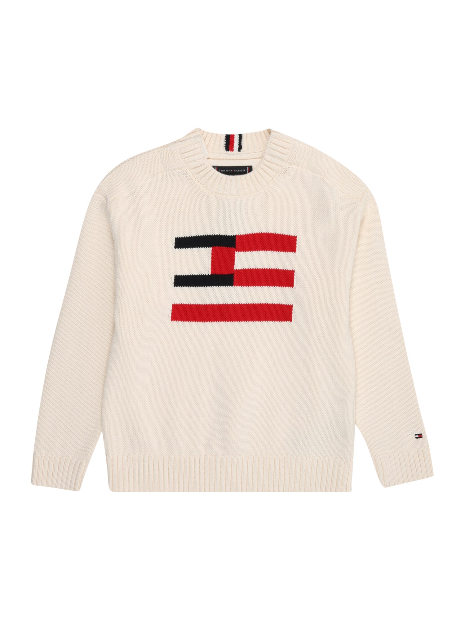 TOMMY HILFIGER Pulóver  krém / piros / fekete akciós termékkép 1