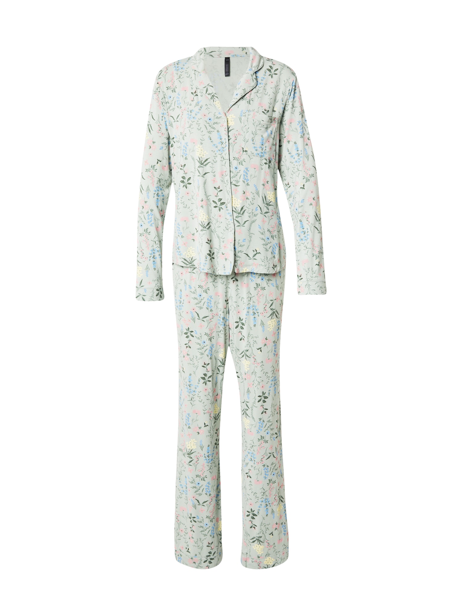 Hunkemöller Pijama  azur / verde pastel / verde închis / roz