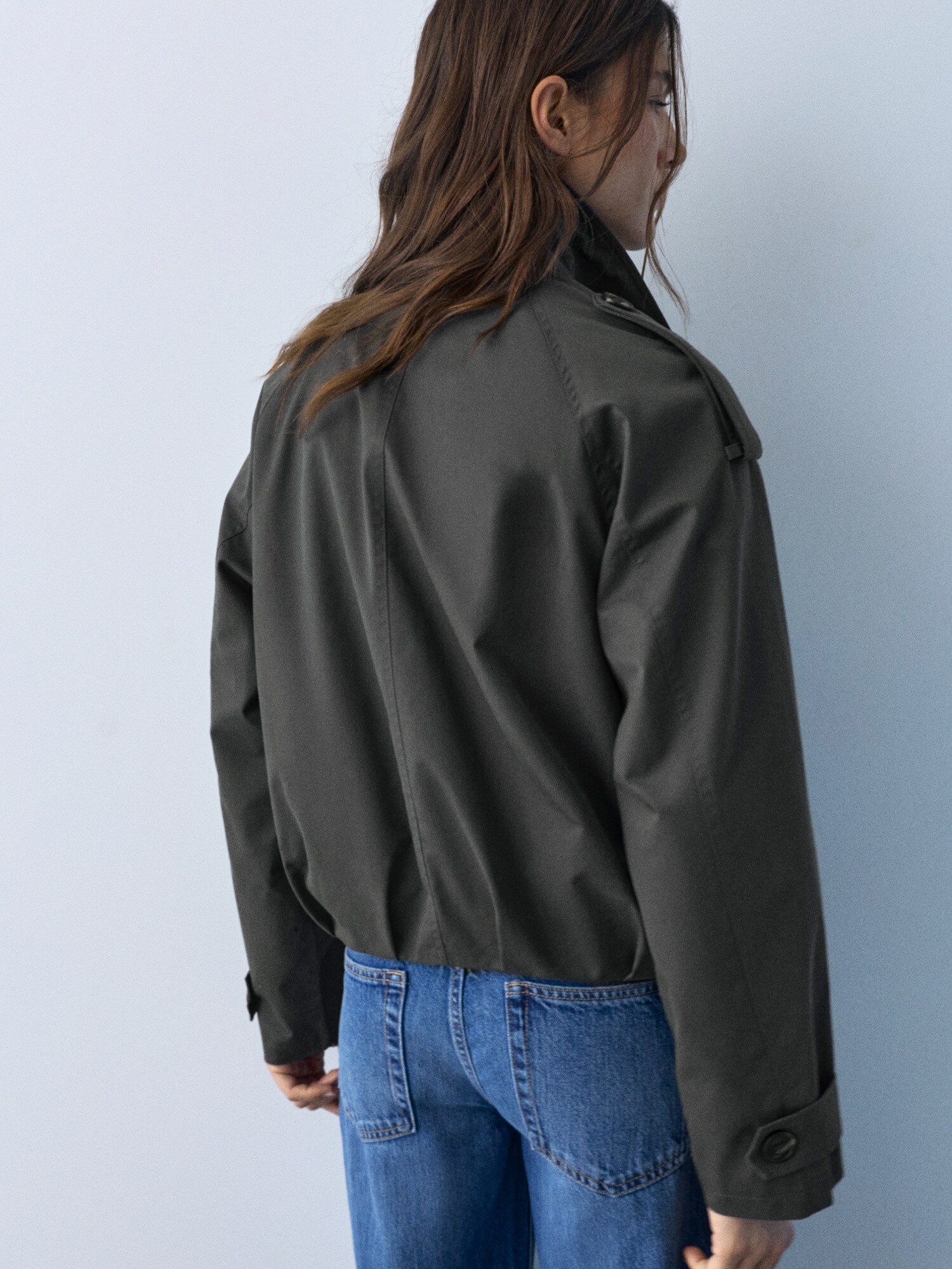 Pull&Bear Prechodný kabát  sivá (obrázok 3)