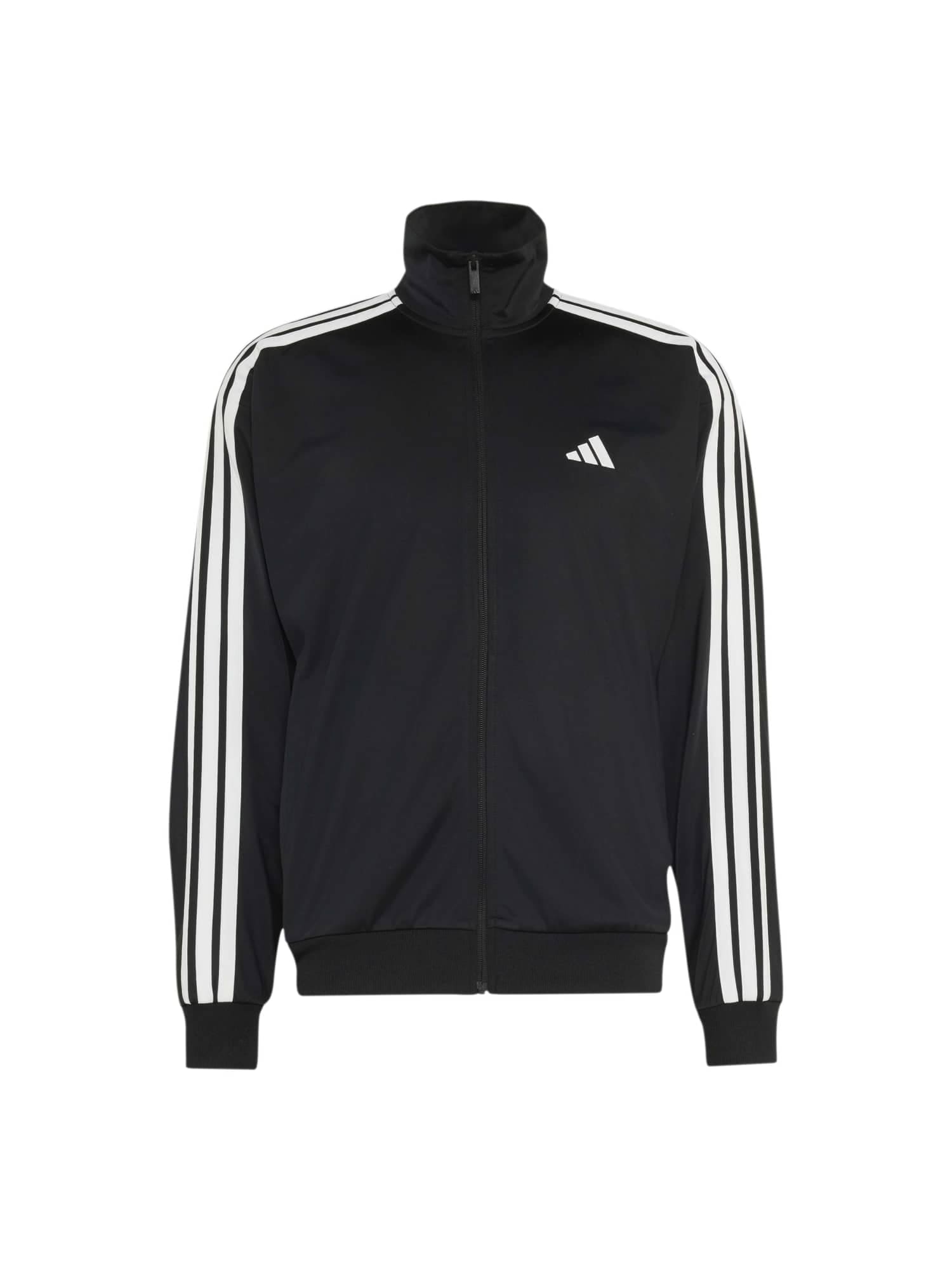 ADIDAS SPORTSWEAR Bluză cu fermoar sport negru / alb